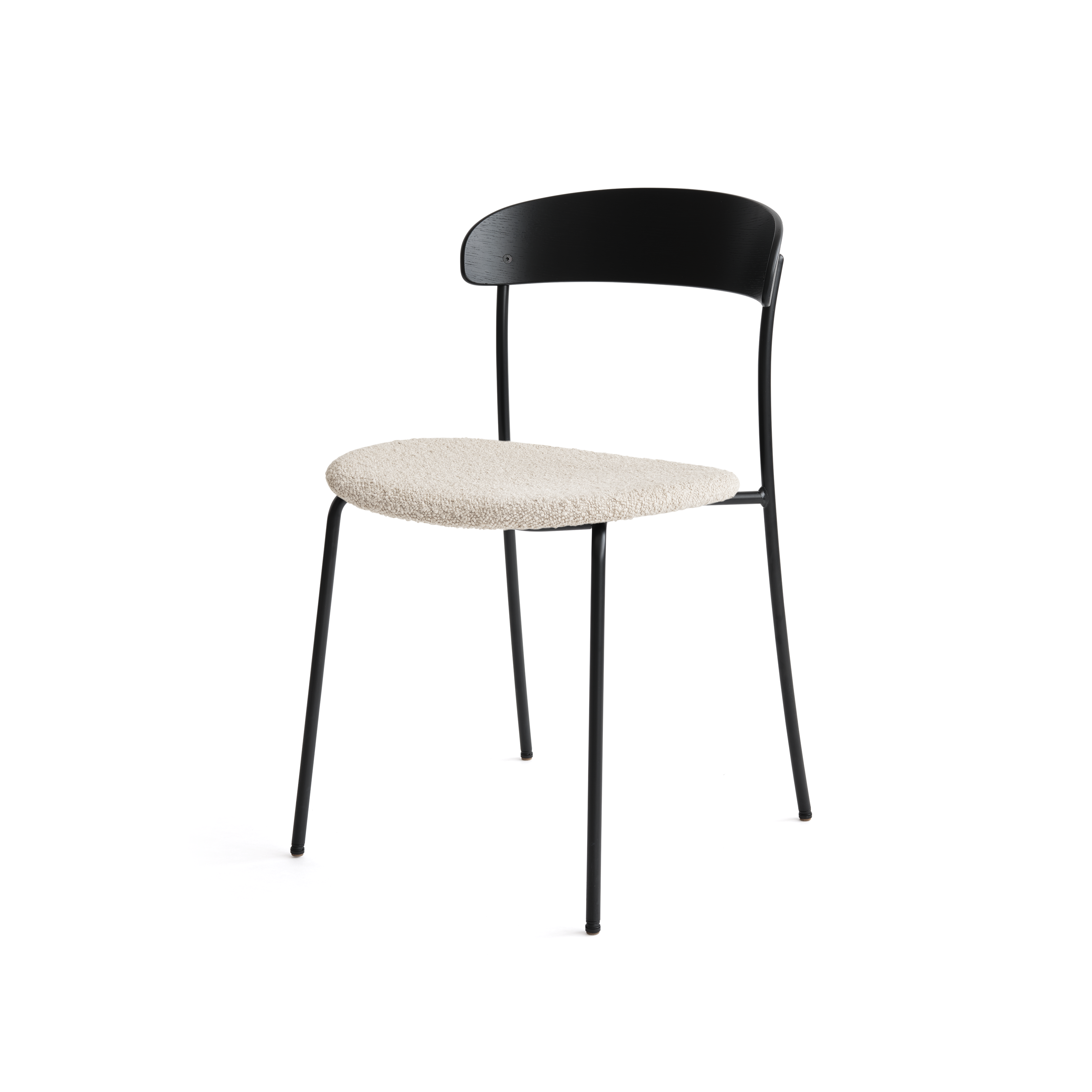 Missing upholstered chair with black ash veneer