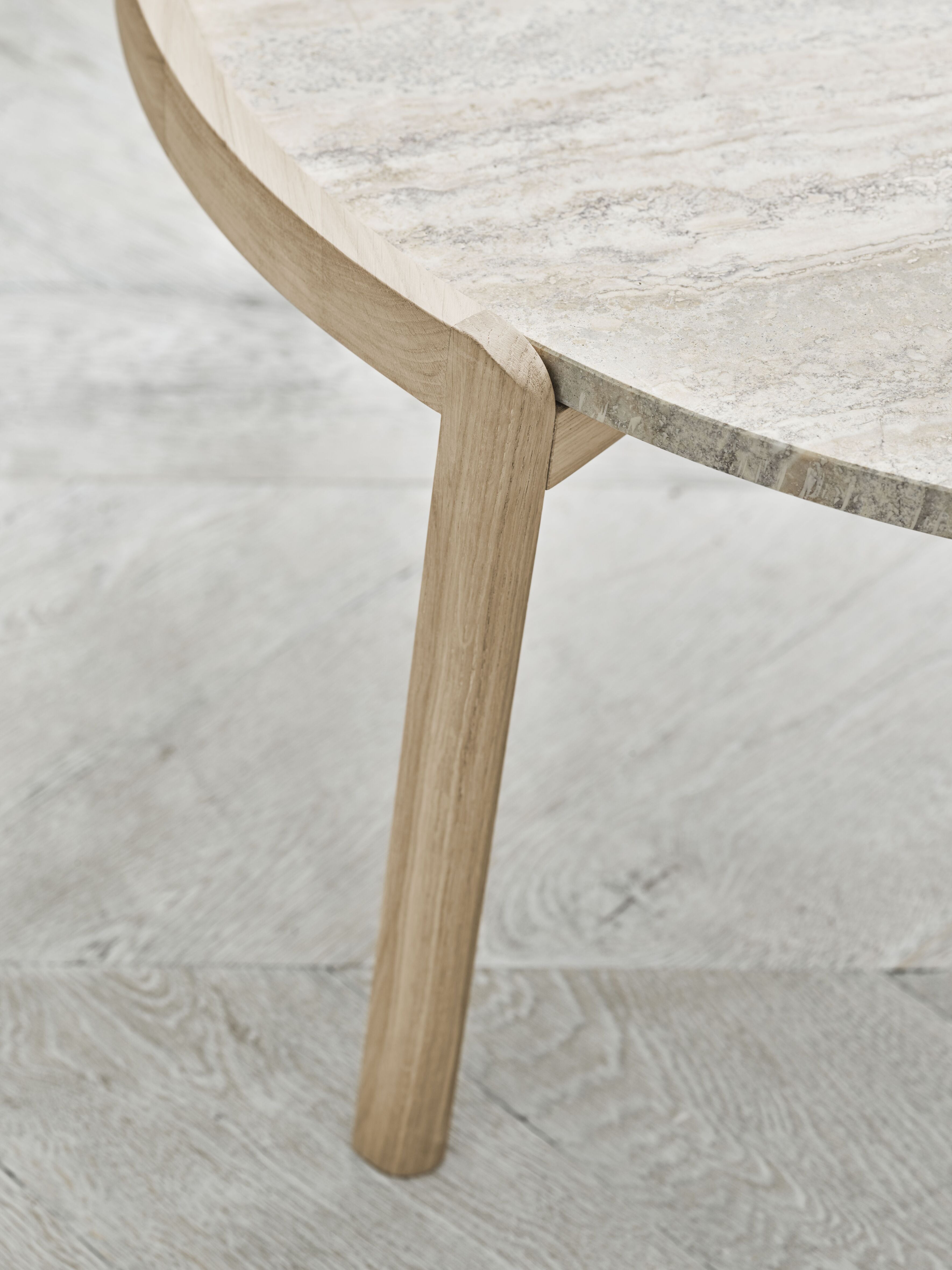 Kávový stolík MIX mramor s dubovým drevom