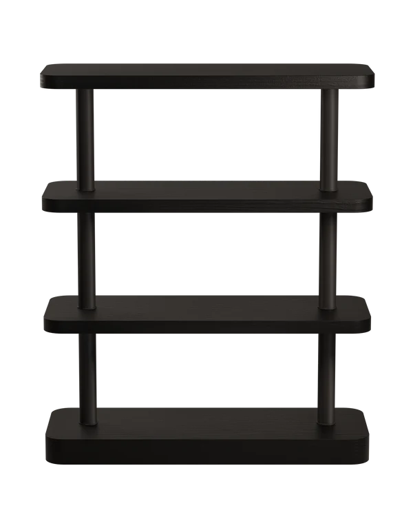 Regál MOD čierny dyha s čiernymi prvkami