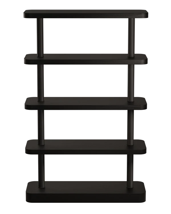 Regál MOD čierny dyha s čiernymi prvkami