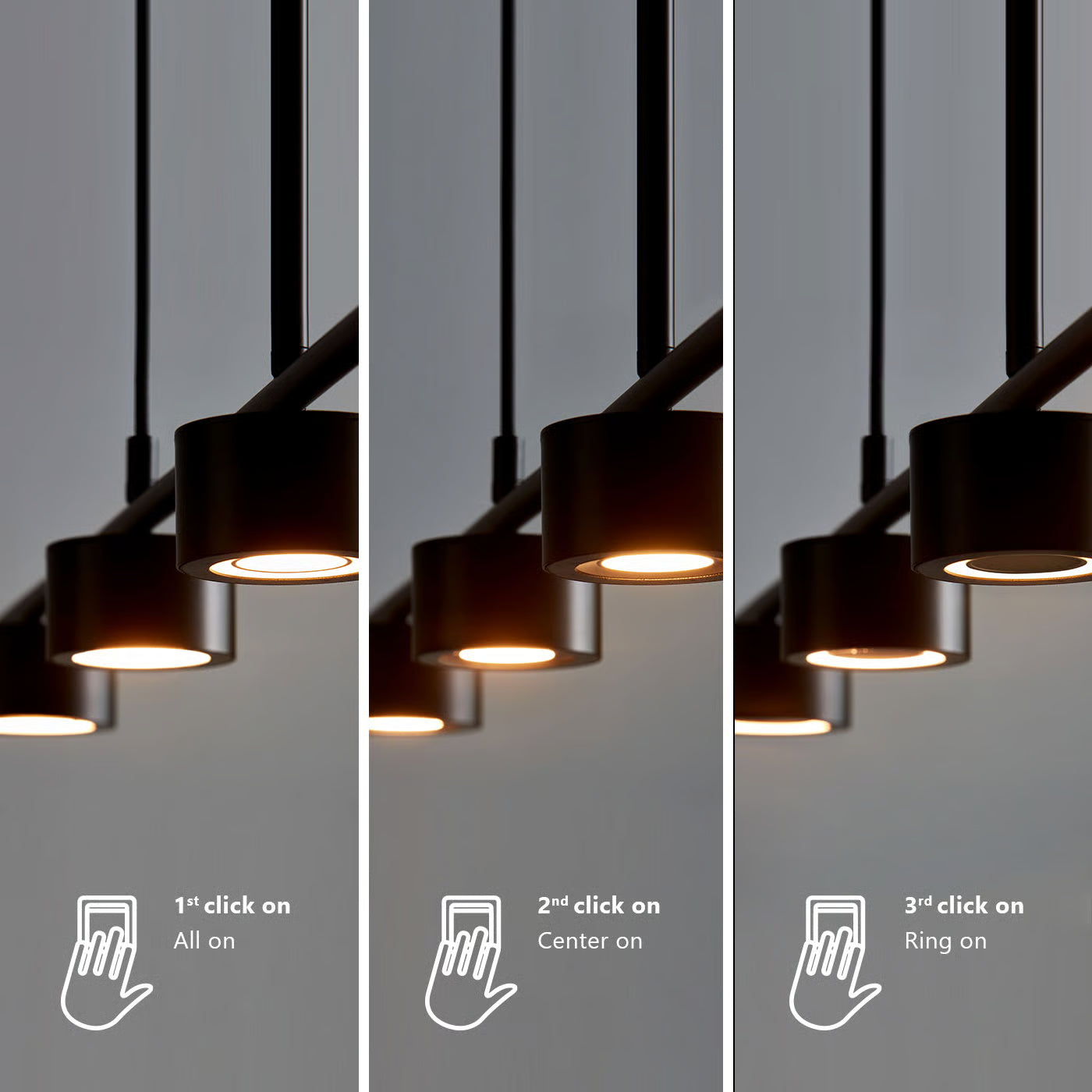 Stropná lampa štvorpunktová CLYDE čierna