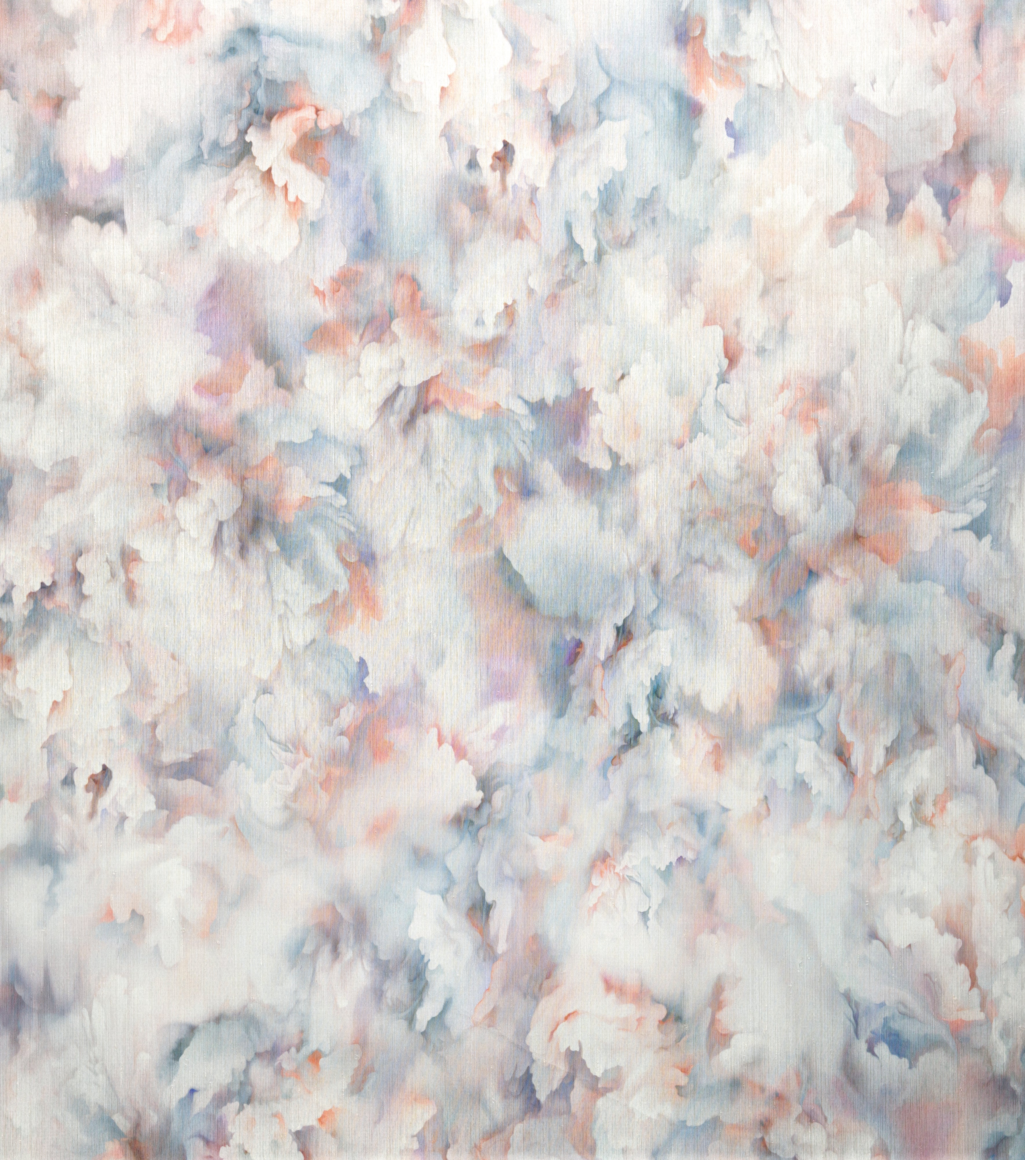 Textilná tapeta z hodvábu s motívom kvetinových lupienkov SILK BOMBIS ružová s modrou