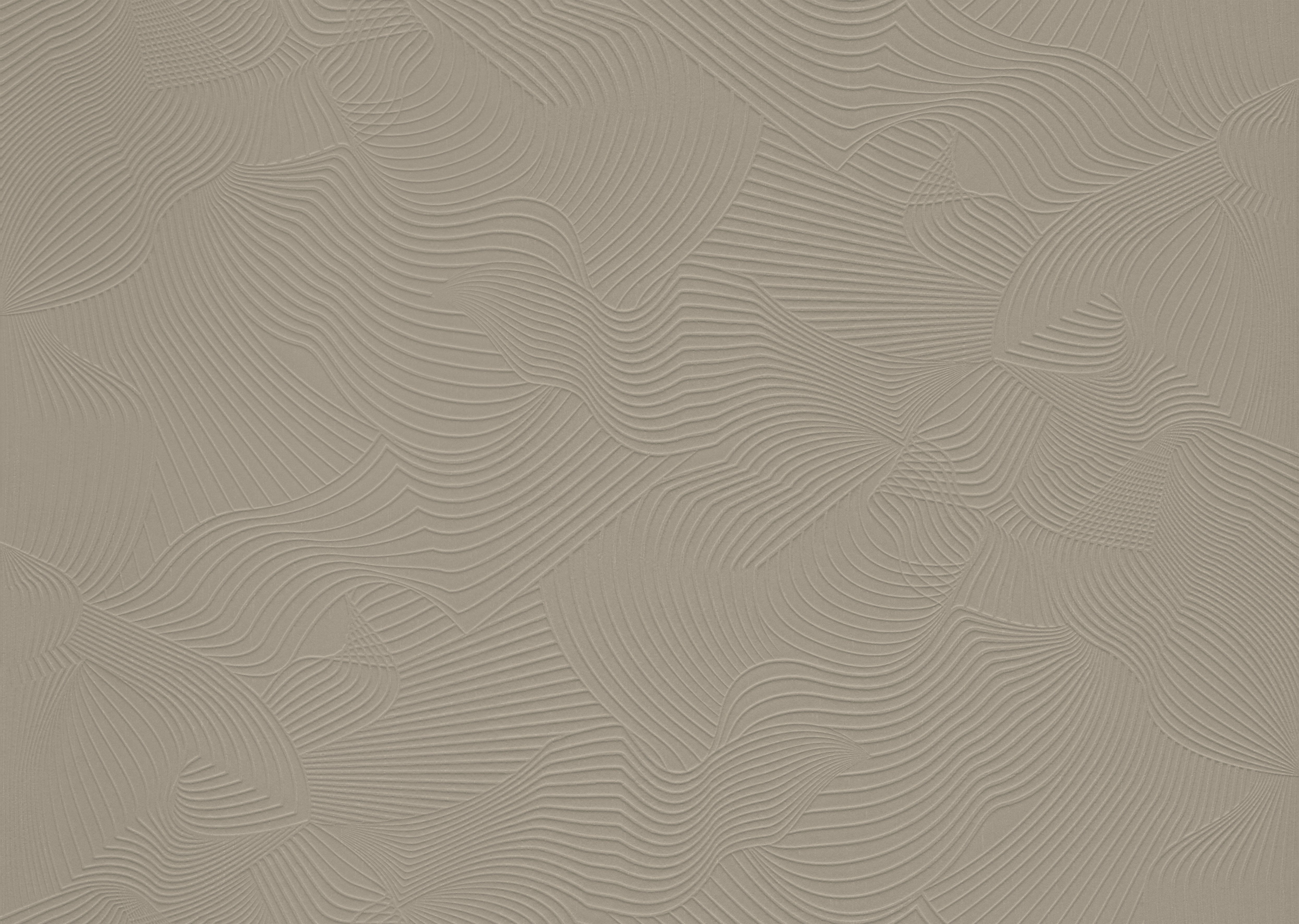 Textile wallpaper with an abstract pattern featuring a moiré effect TECHNO BEE dark sandy