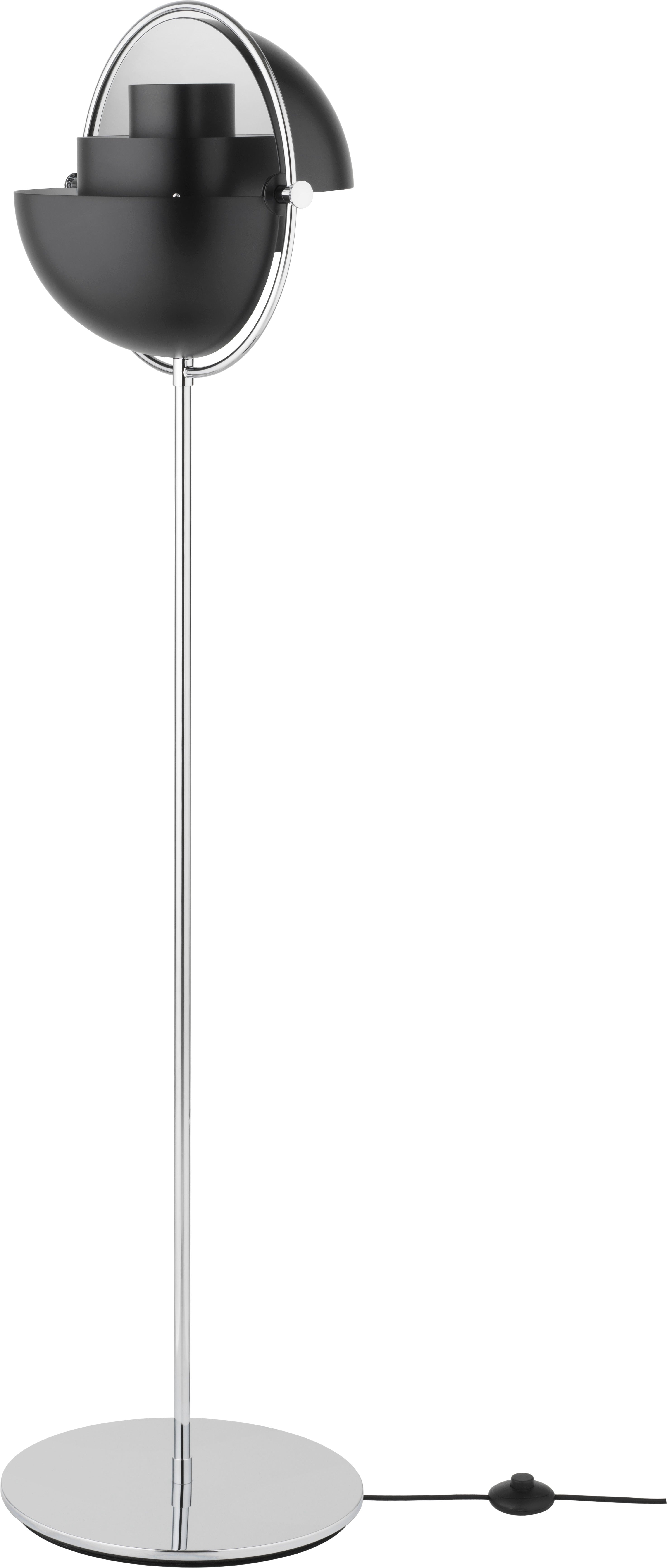 Stojaca lampa MULTI-LITE čierna s chrómovým podstavcom