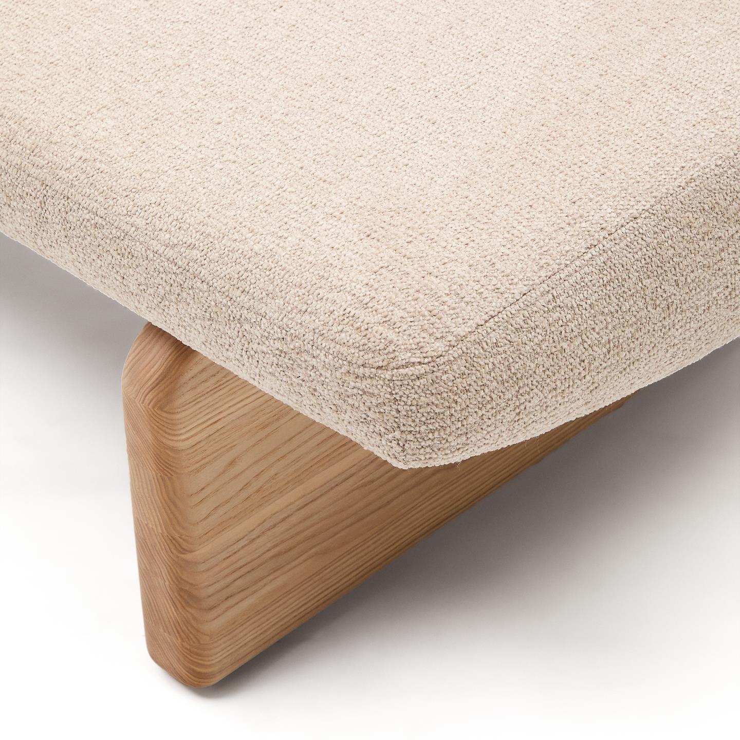 Leżanka TOPAZ beżowy szenil z jesionową podstawą