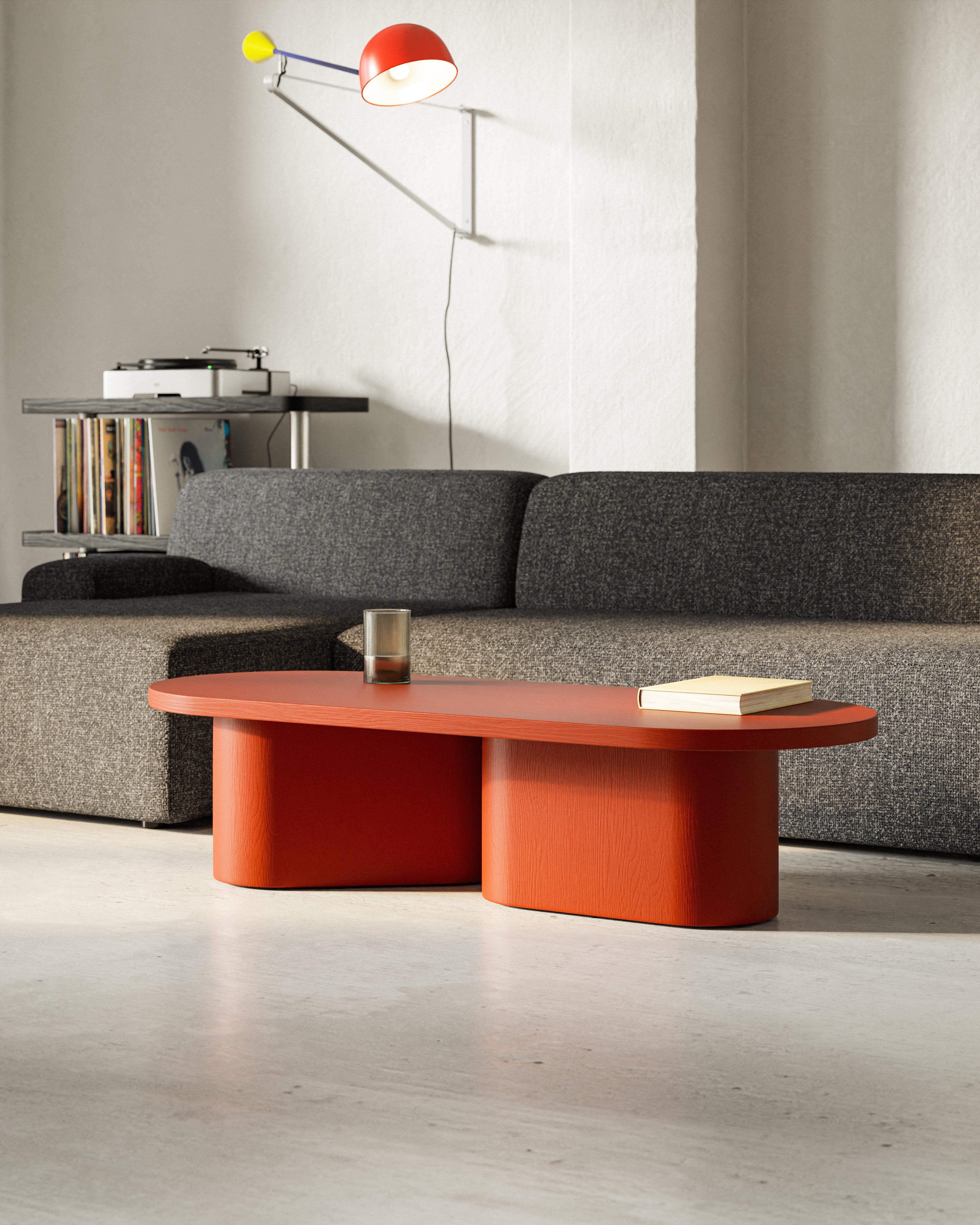 Kávový stolík NAL červený rooibos