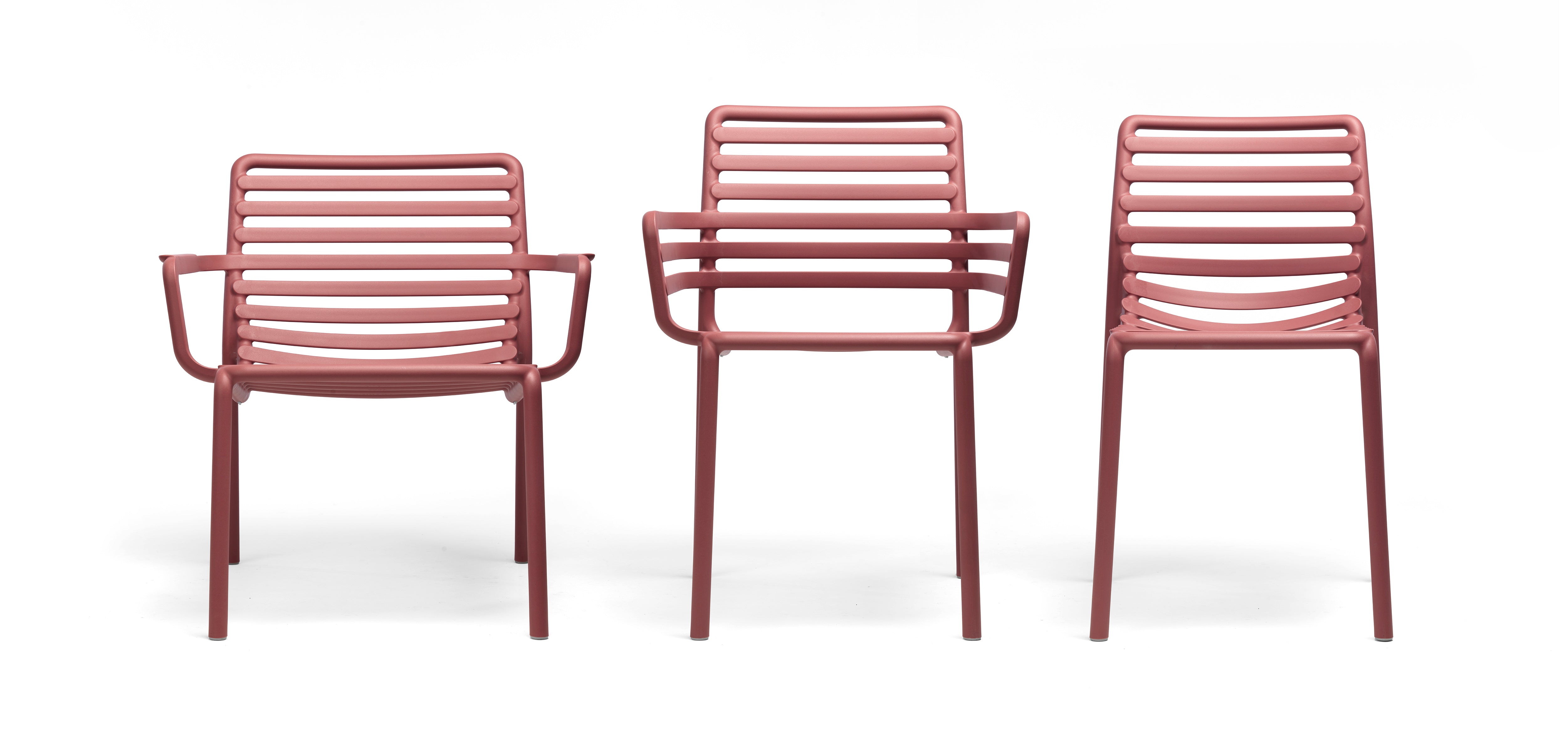 Outdoor chair with armrests DOGA marsala