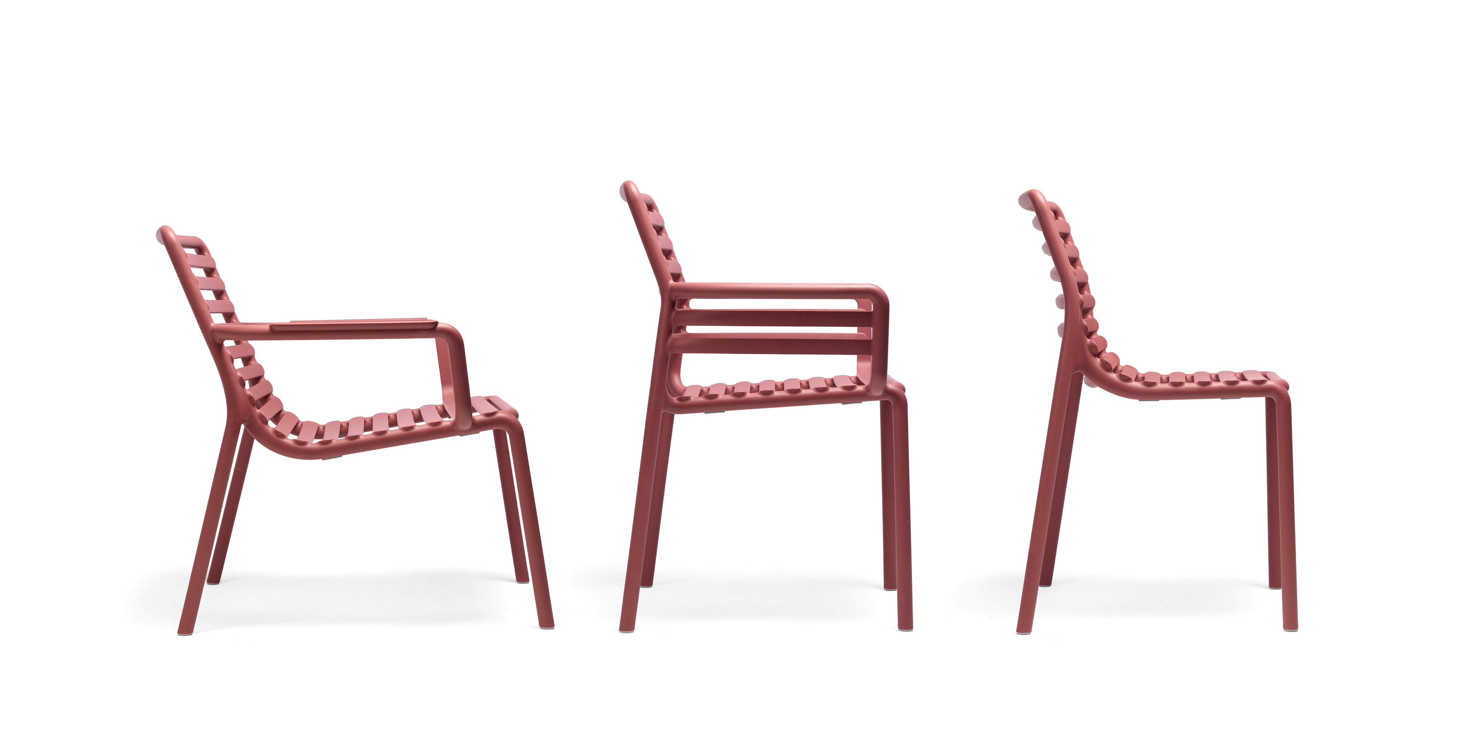 Outdoor chair with armrests DOGA marsala