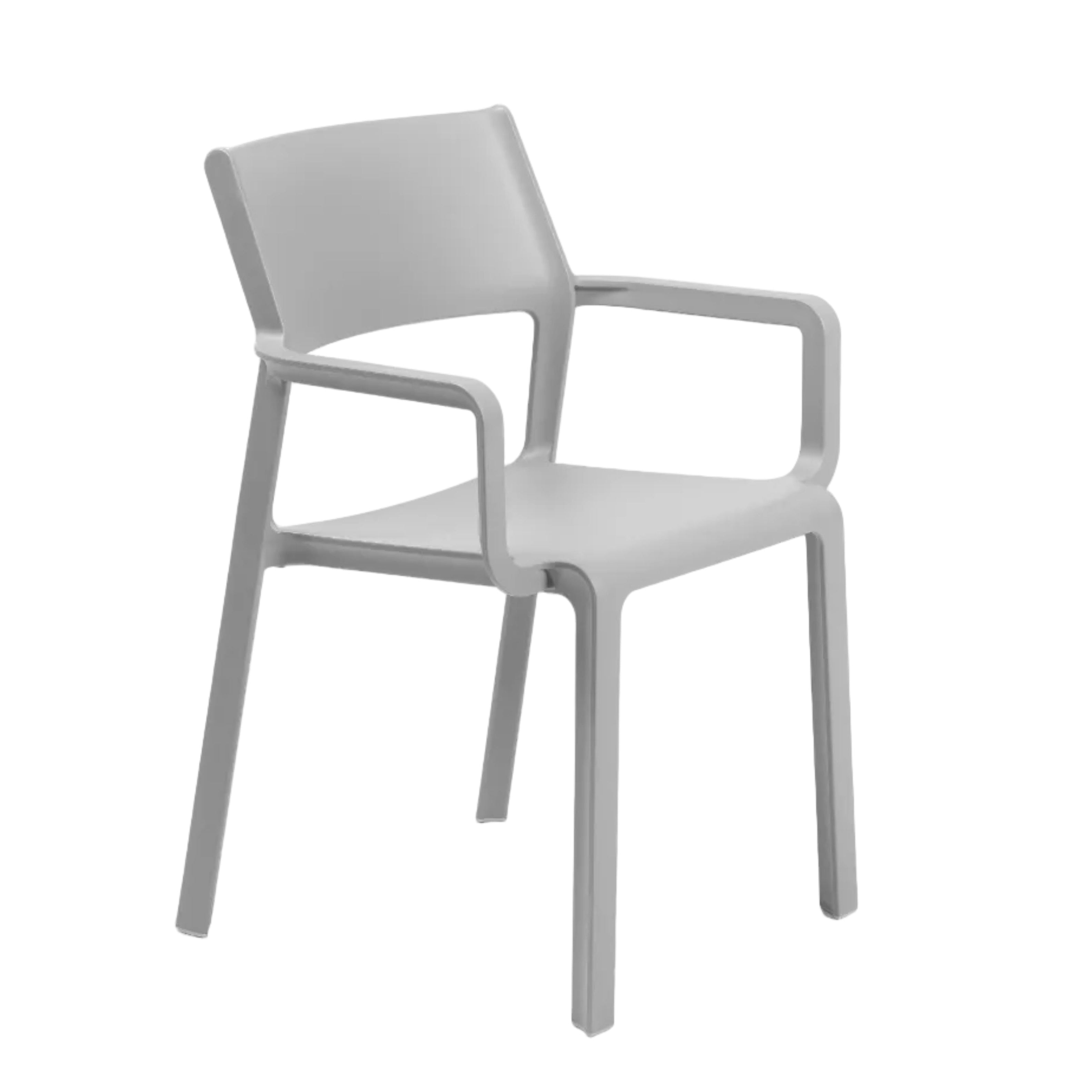 TRILL Gray Outdoor Chair with Armrests