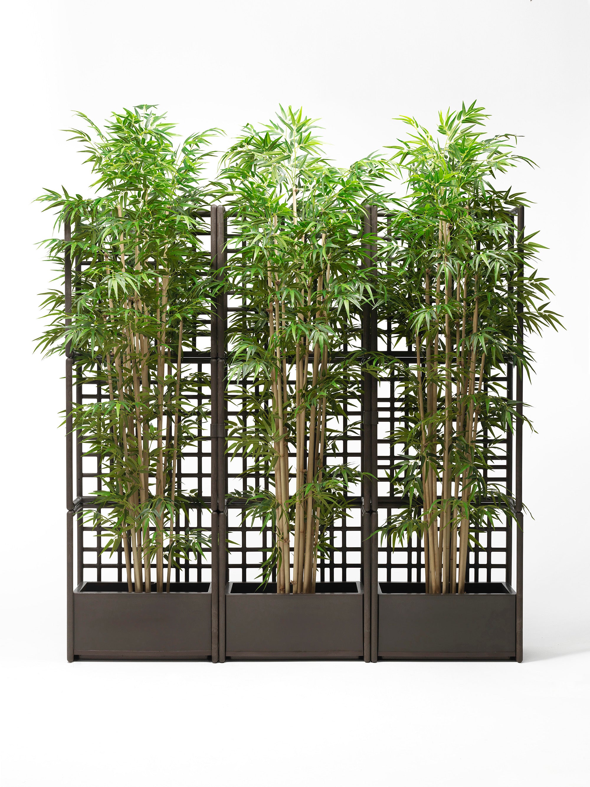 Modular outdoor system with SIPARIO planter in graphite