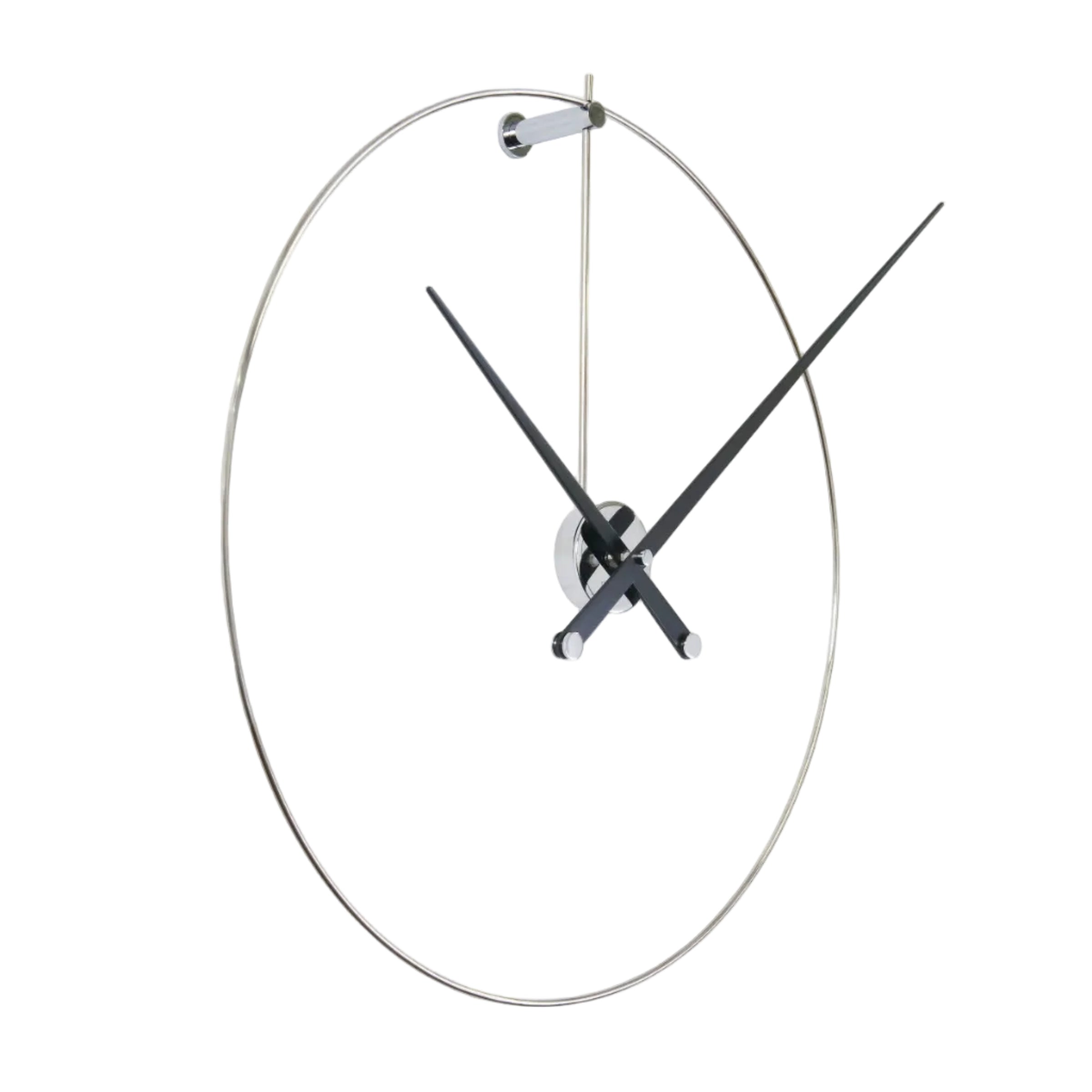 NEW ANDA wall clock in black walnut wood with chrome