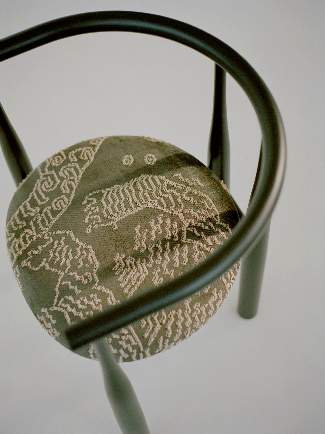 Bukowski chair animal print with a black beech base