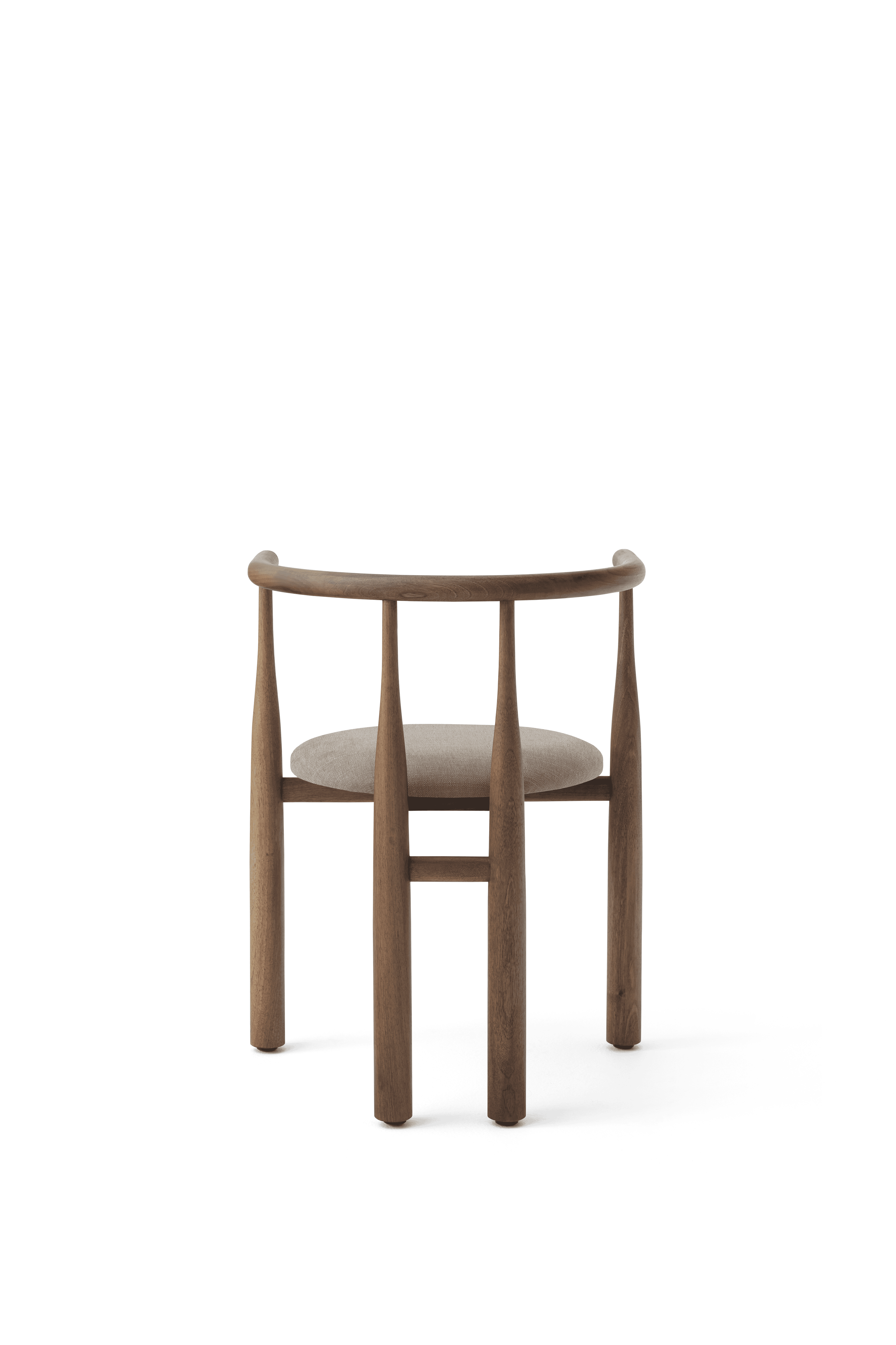 Bukowski chair upholstered with a nut base