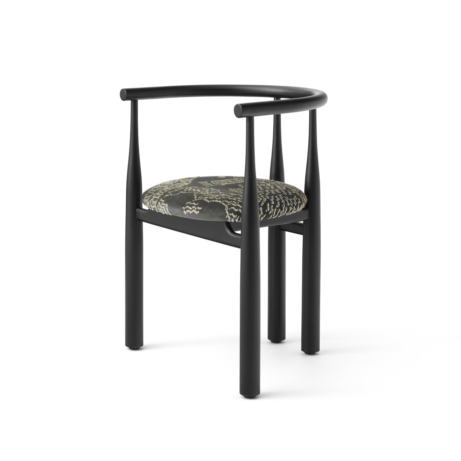 Bukowski chair animal print with a black beech base