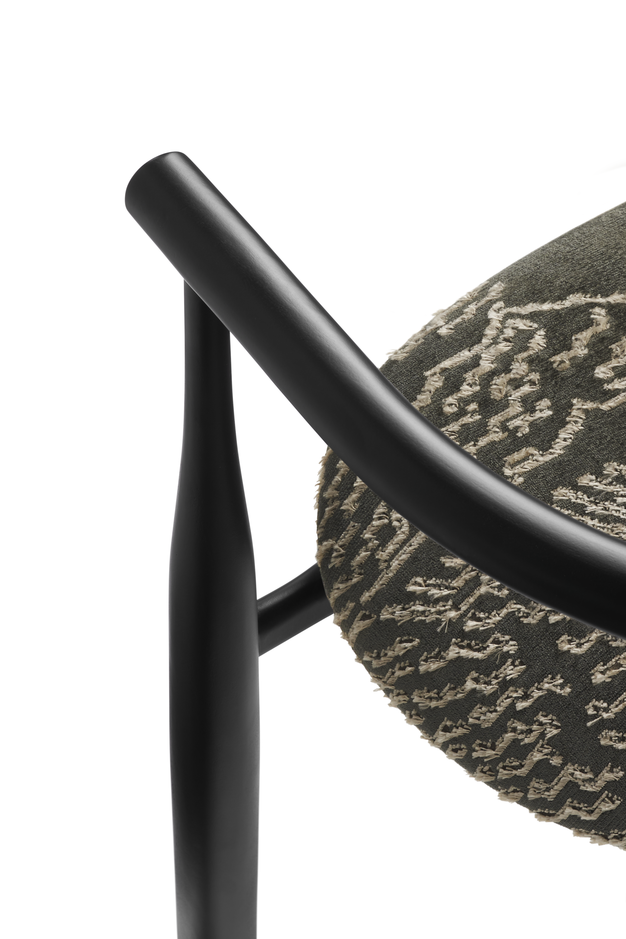 Bukowski chair animal print with a black beech base