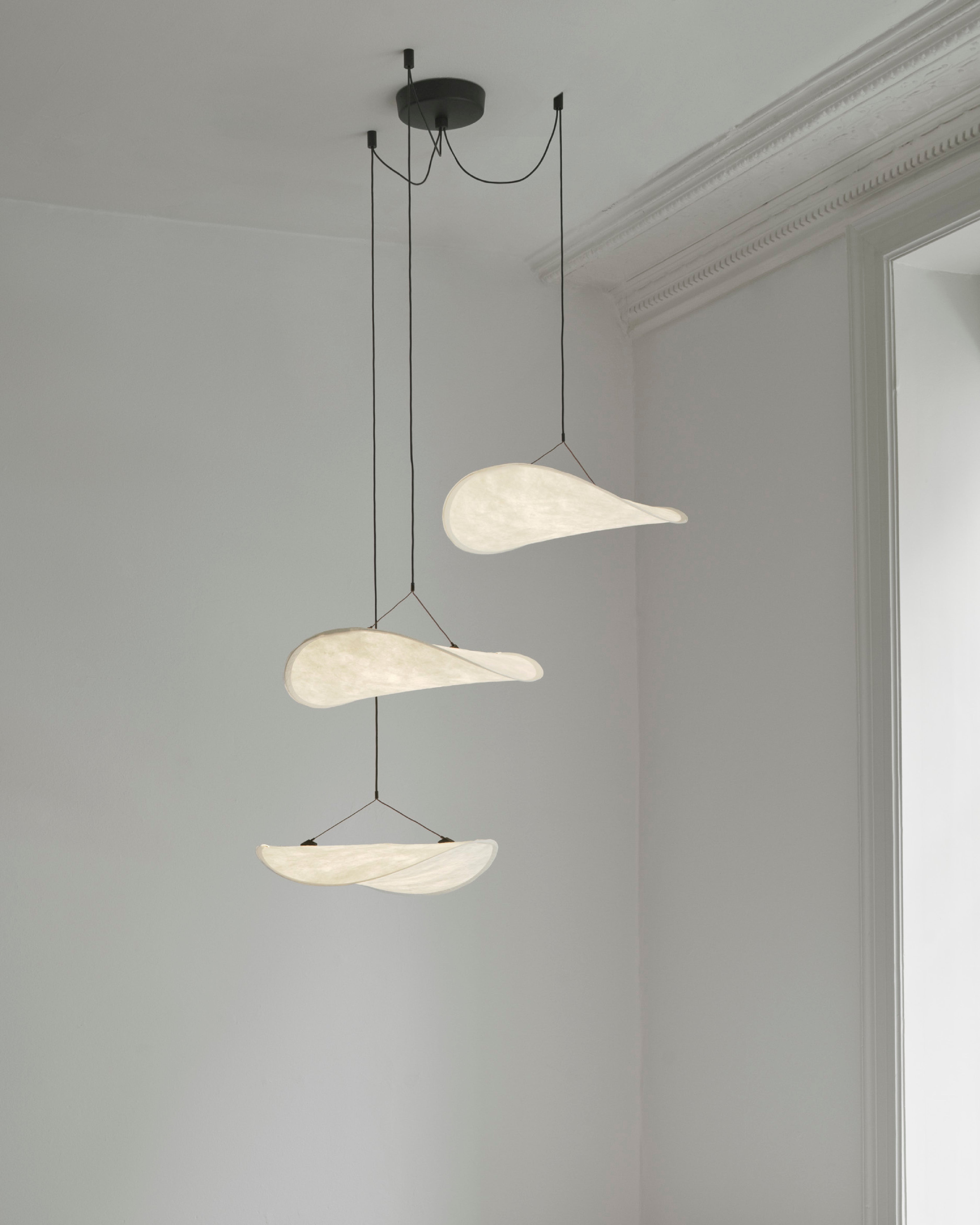 White tense chandelier