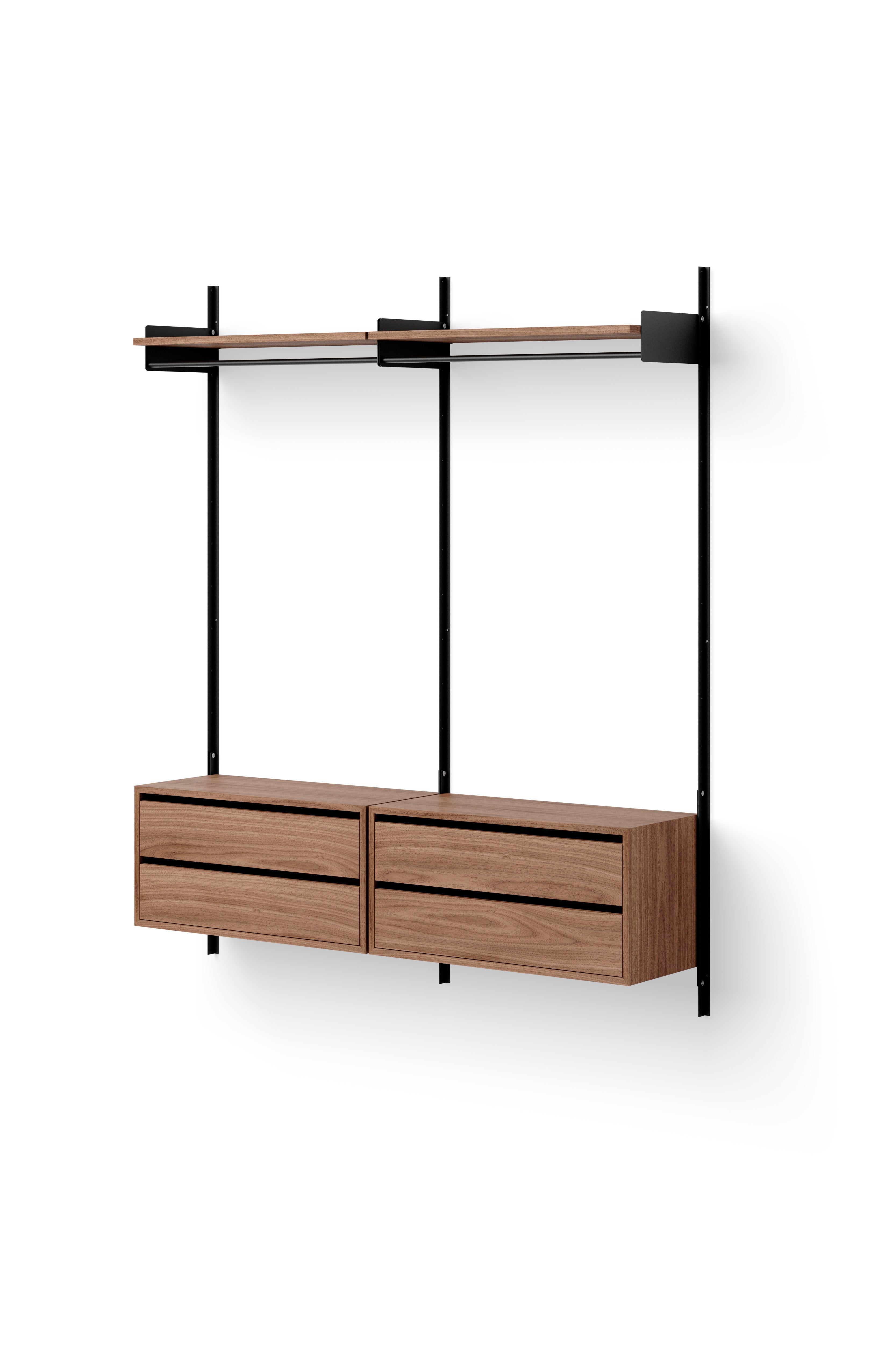 Hanging cabinet with New Works Nut Veneer drawers