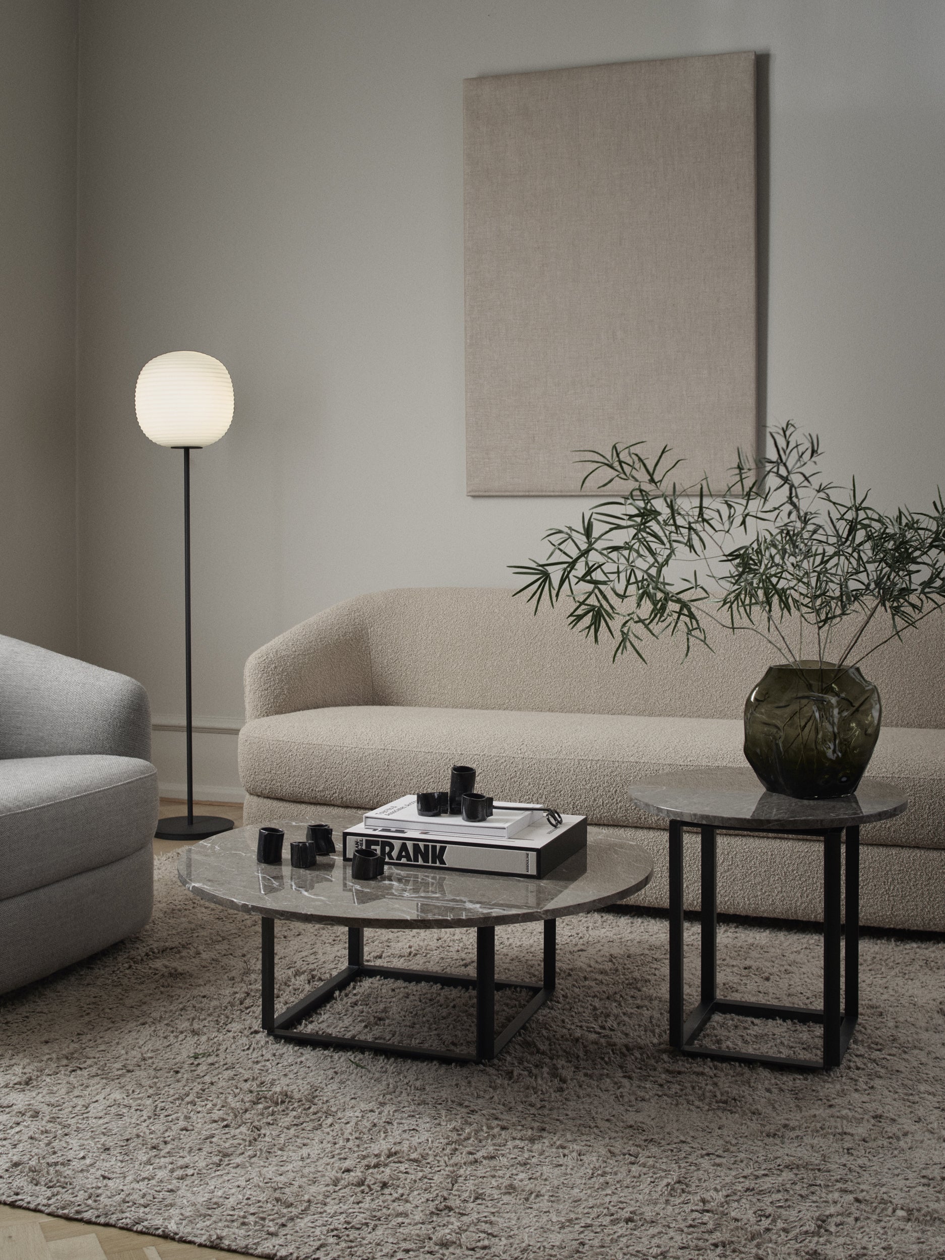 Florence coffee table brown marble with a black base