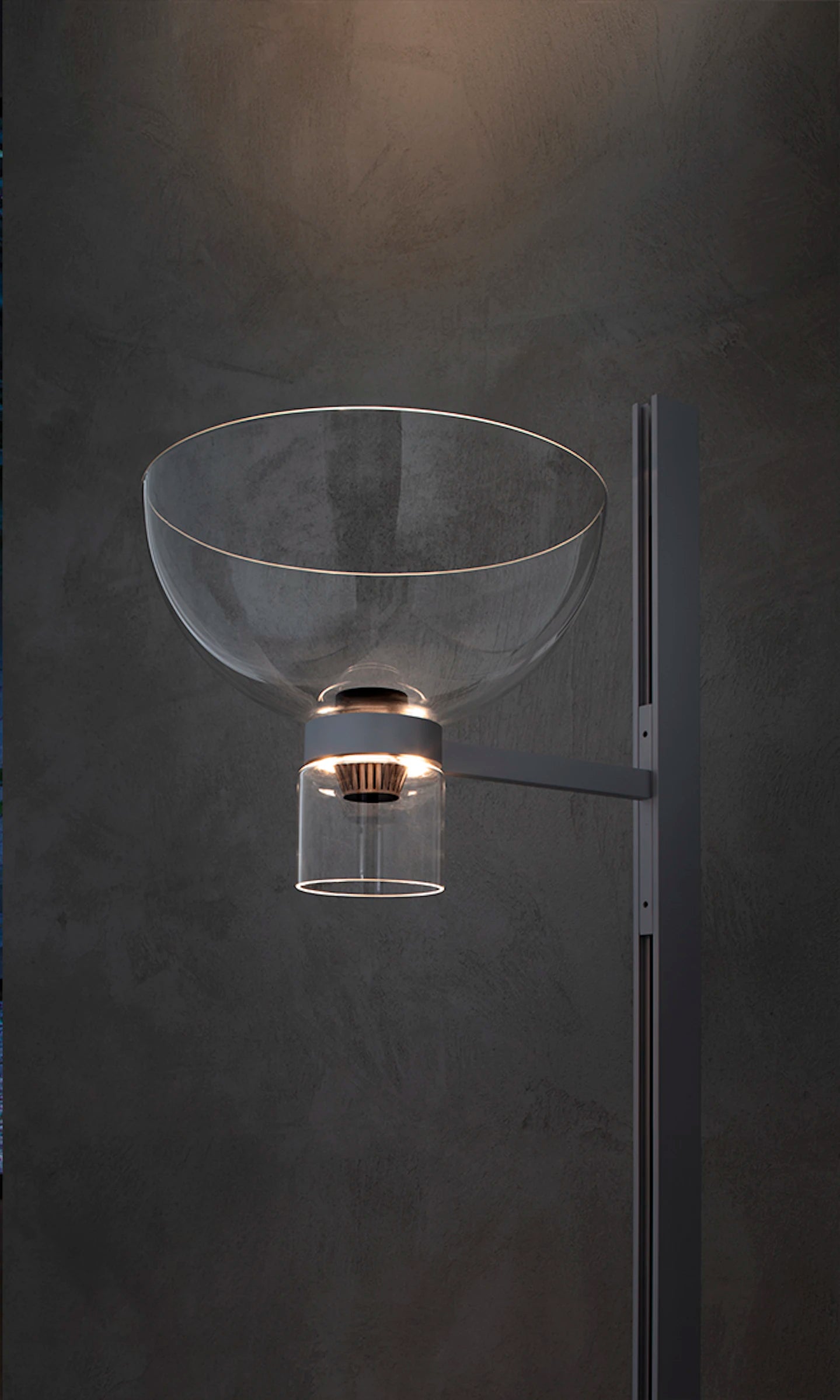 Podlahová lampa NOCTURNE F1 BOWL strieborná