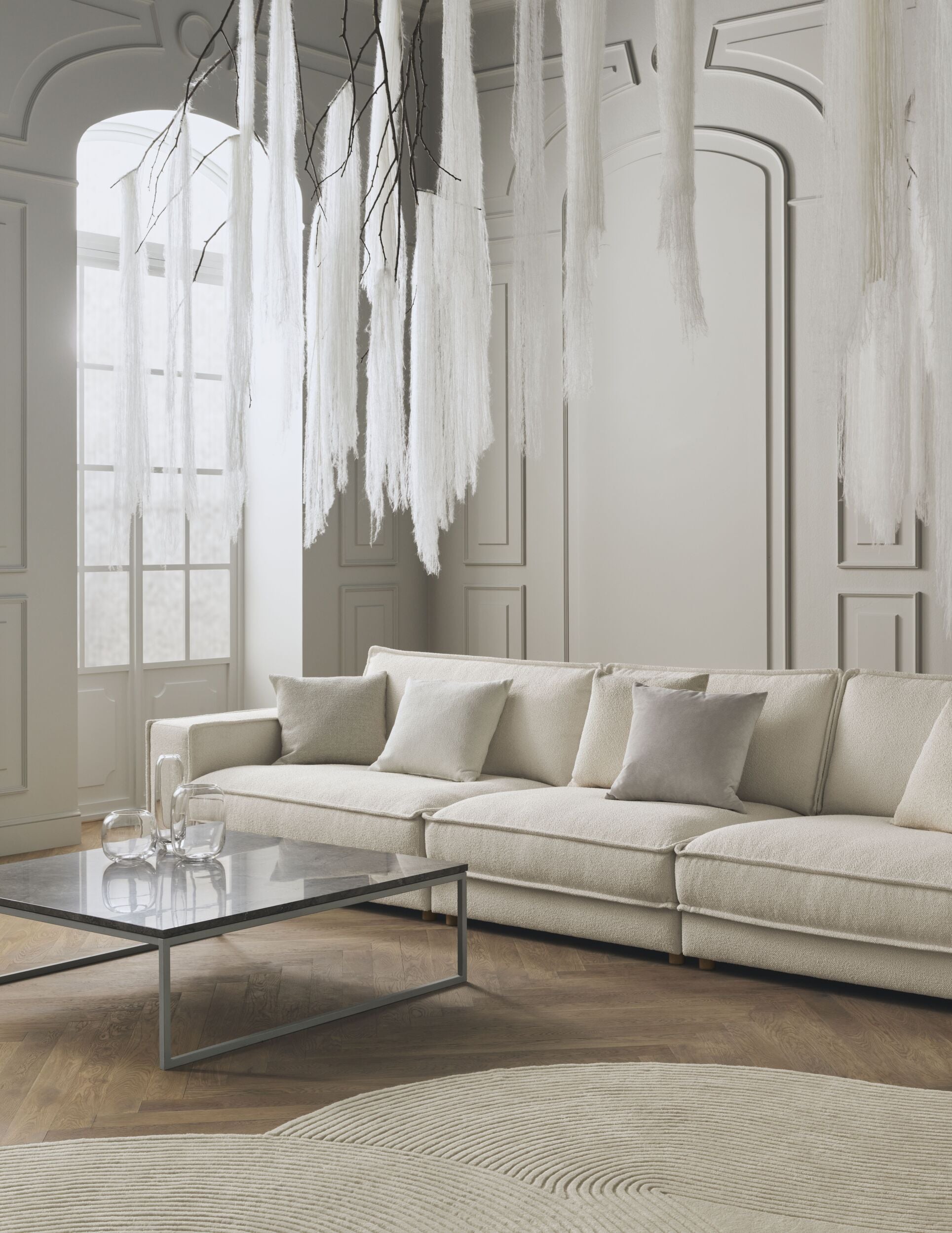 Kávový stolík COMO čierna oceľová základňa