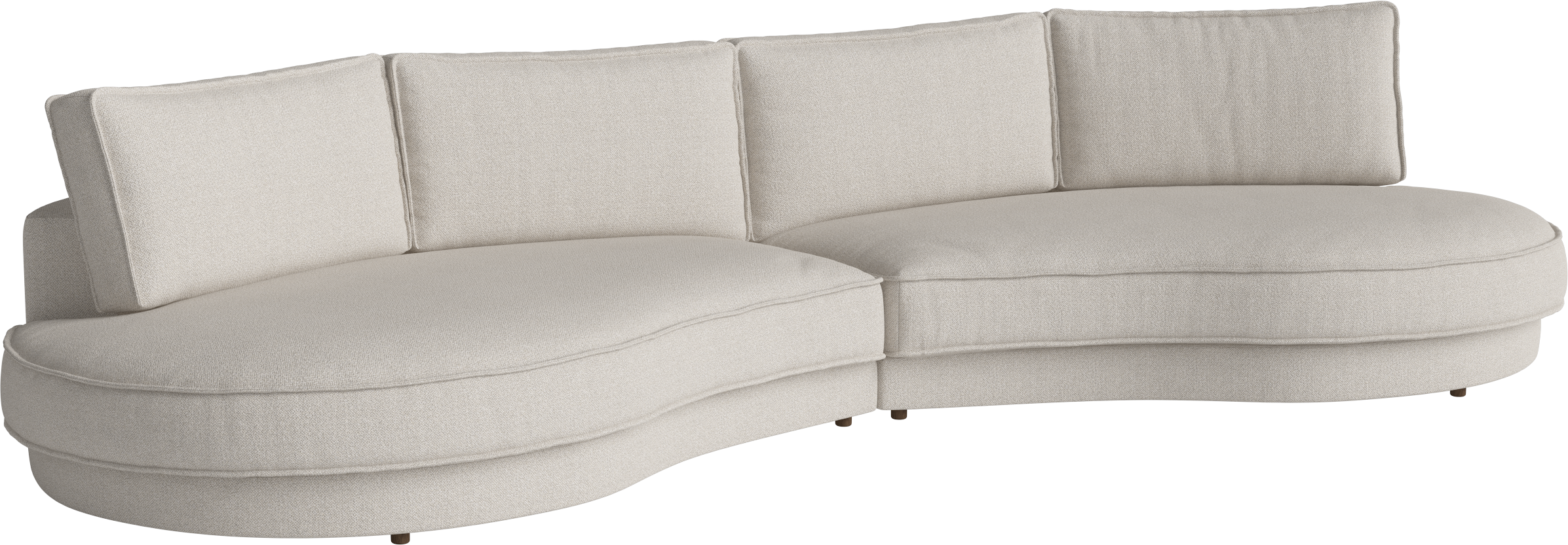 Sofa 2-modulová zaoblená čalúnená NOORA s tmavou základňou