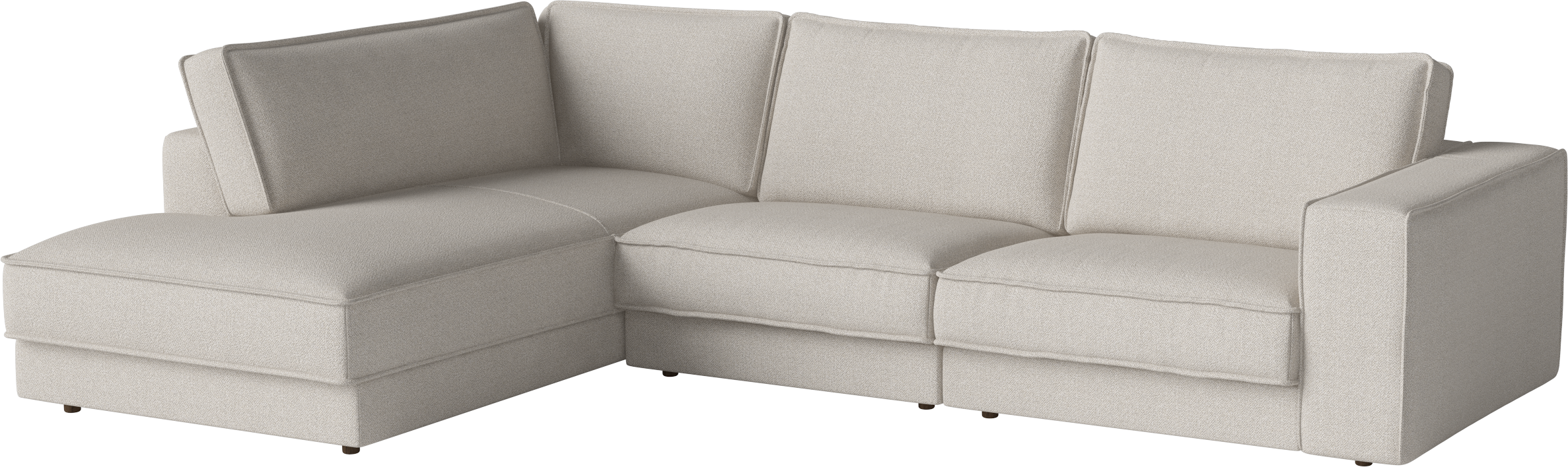 Left-hand corner 3-modular upholstered noora whitening base