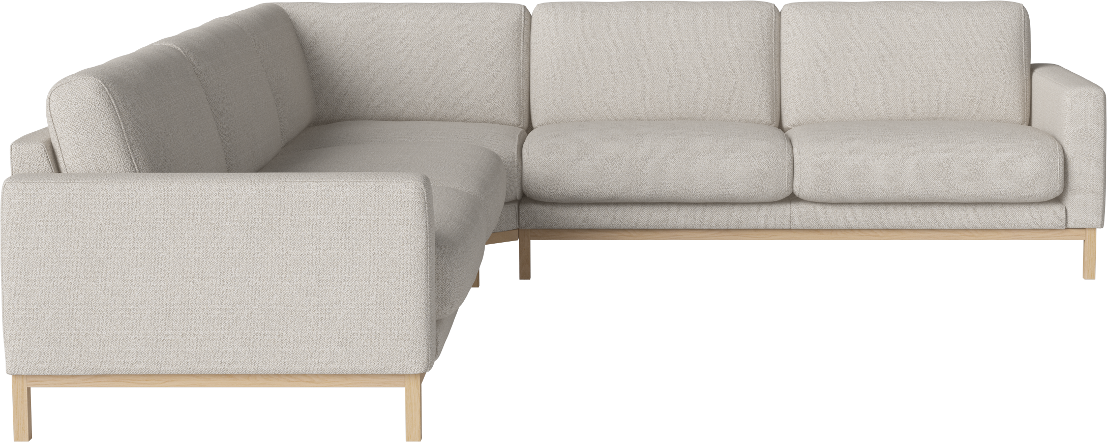 Čalúnený rohový gauč NORTH s bieleným podstavcom