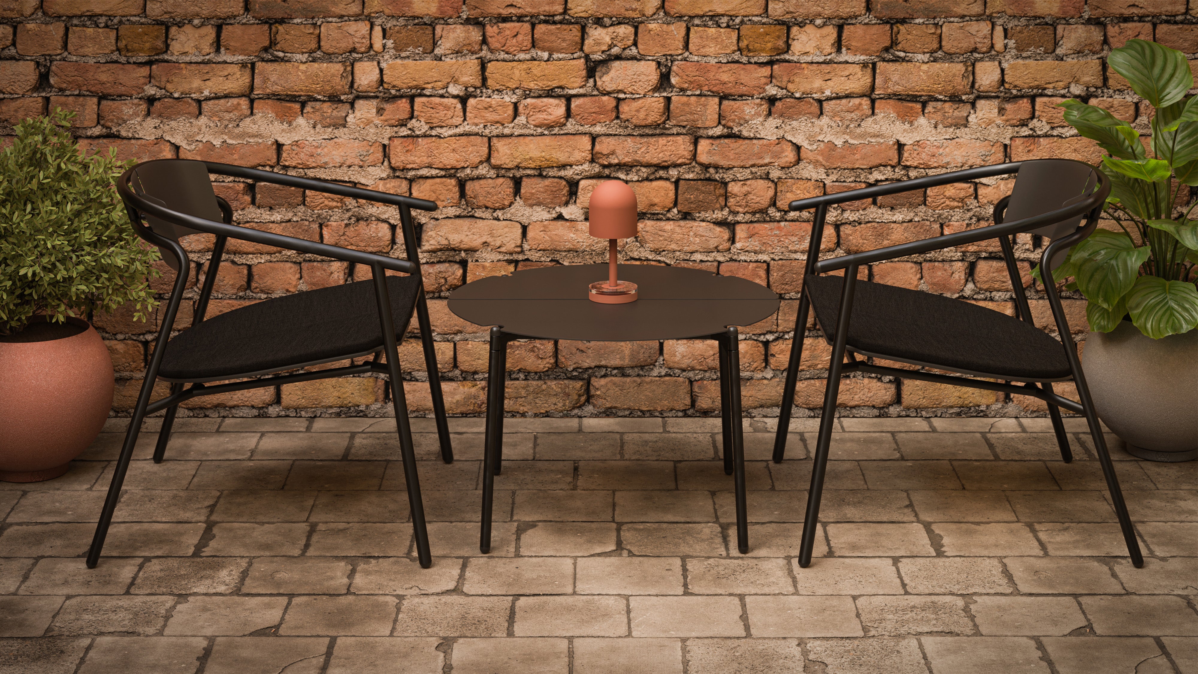 Prenosná lampa LUCEO tehlovočervená