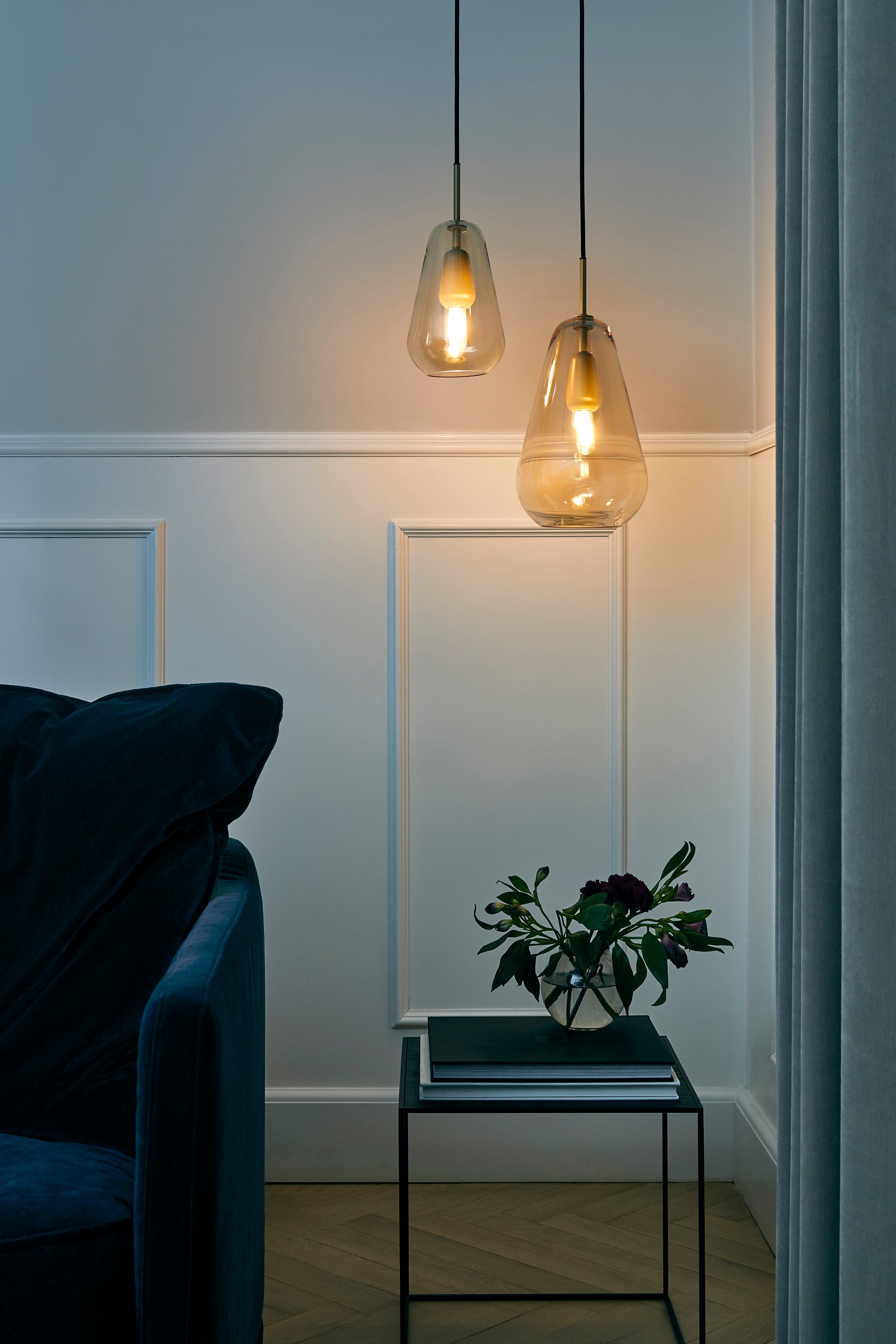 ANOLI Pendant Lamp in Gold with Gold Glass
