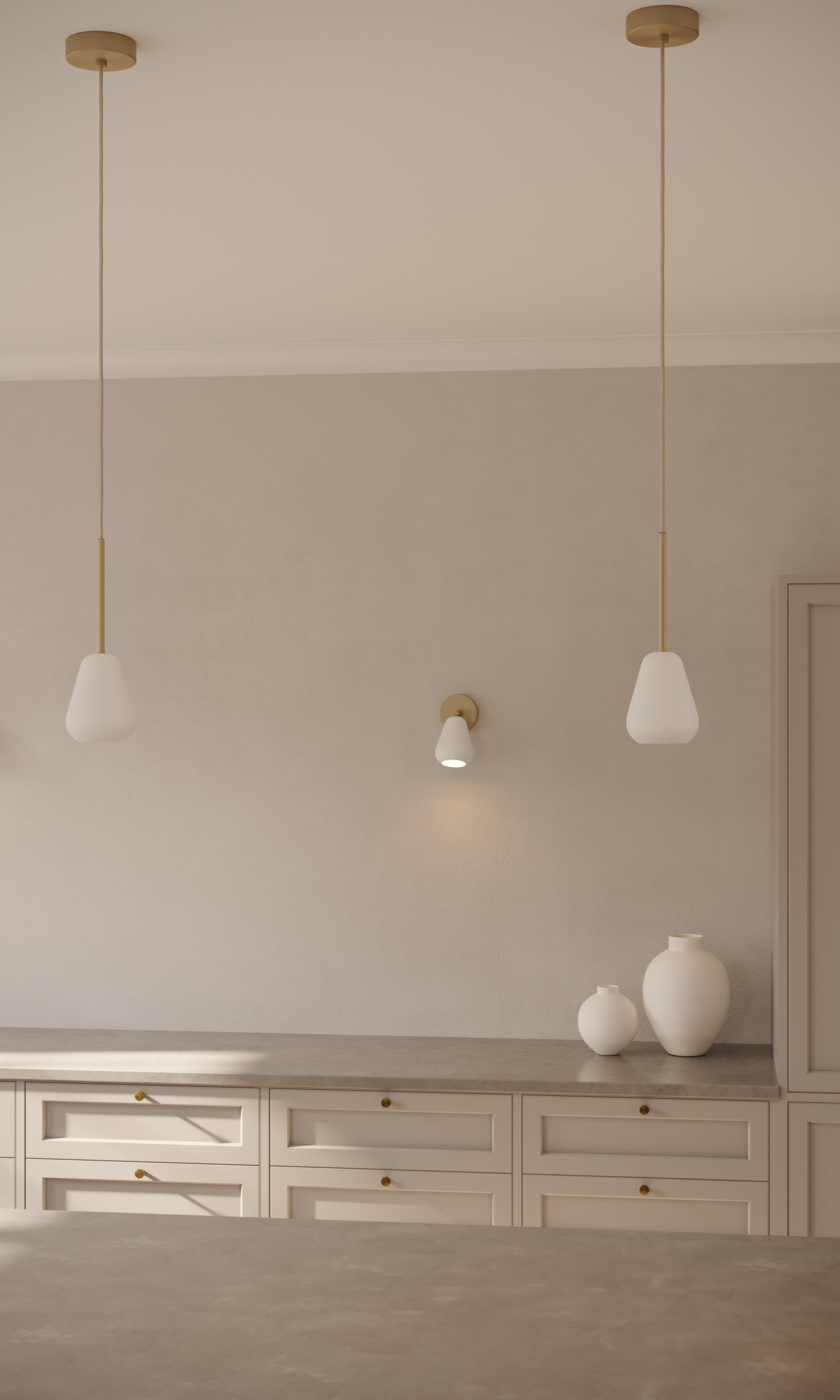 ANOLI wall lamp in gold with white