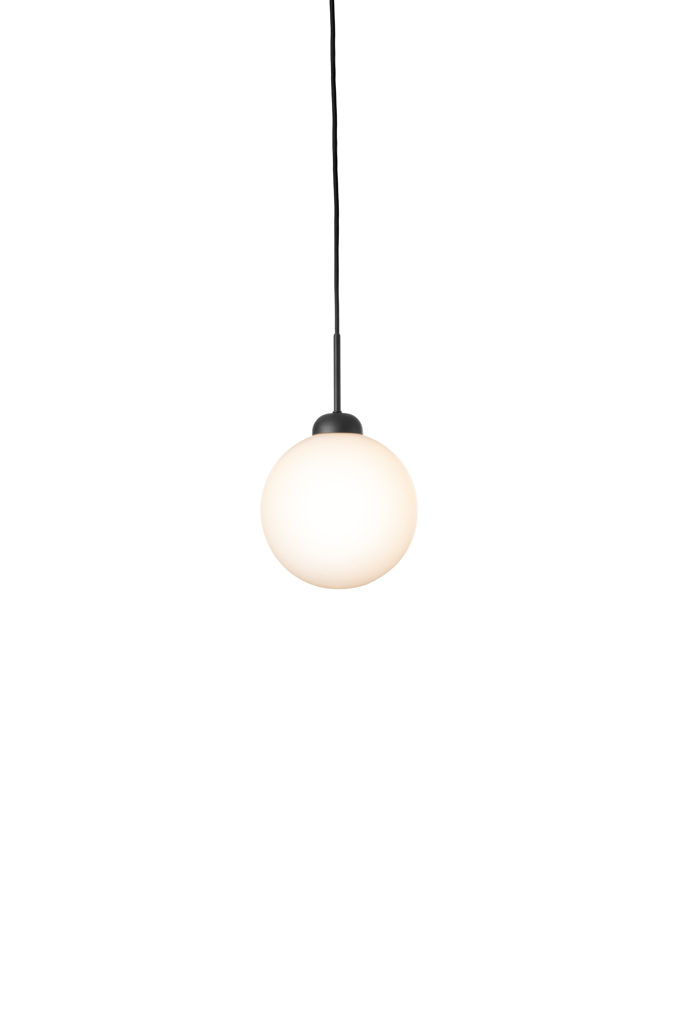 Závesná lampa APIALES čierna s opálovým sklom