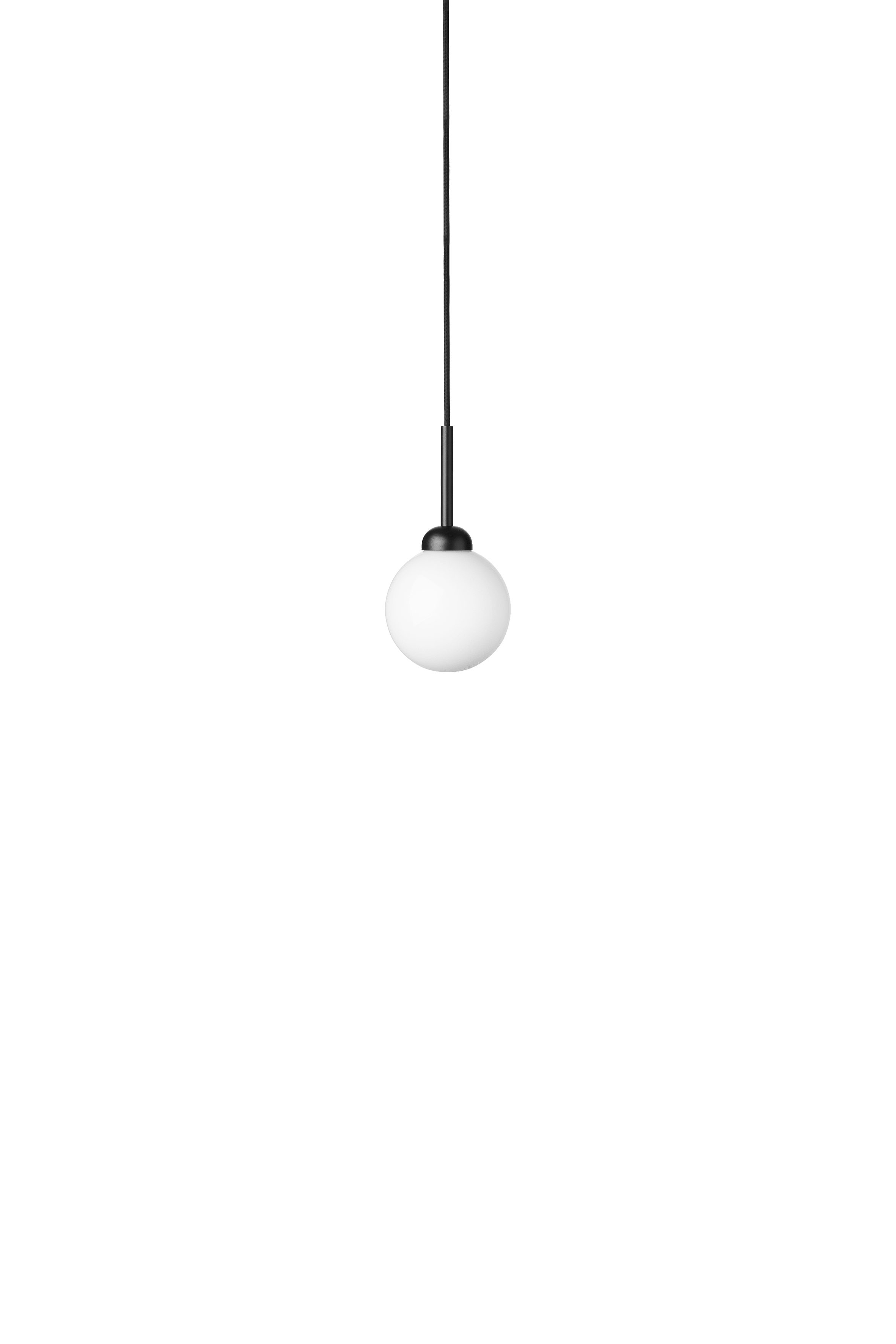 Závesná lampa APIALES čierna s opálovým sklom