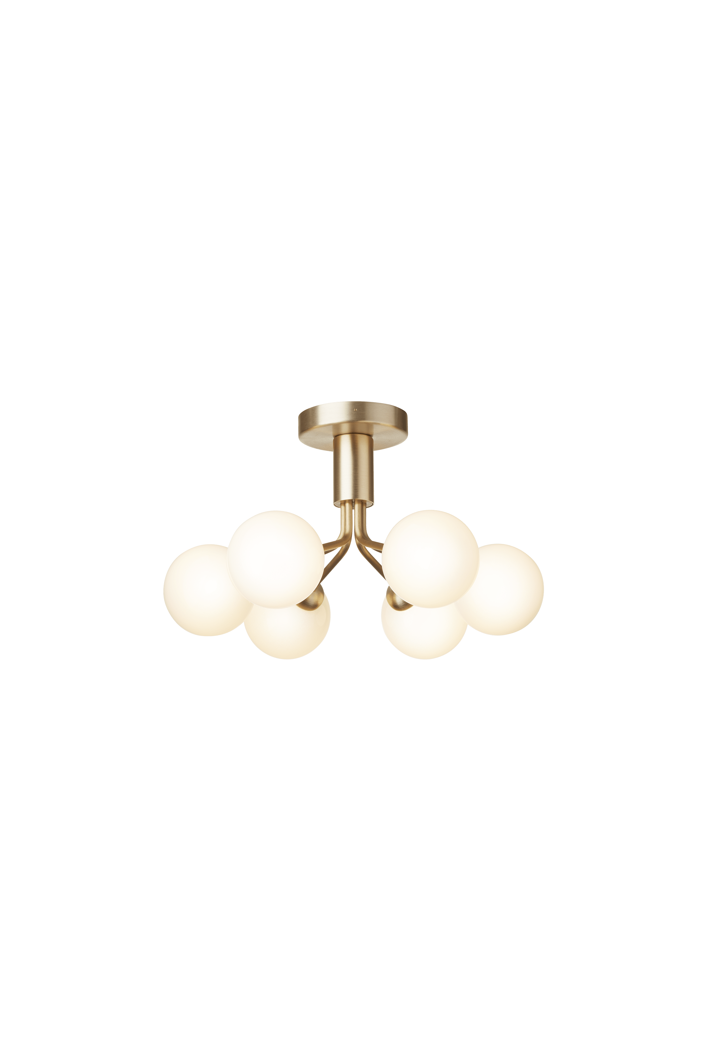 Lampa stropná APIALES 6 mosadzná s opálovým sklom [Antonina] [Amelia spr]