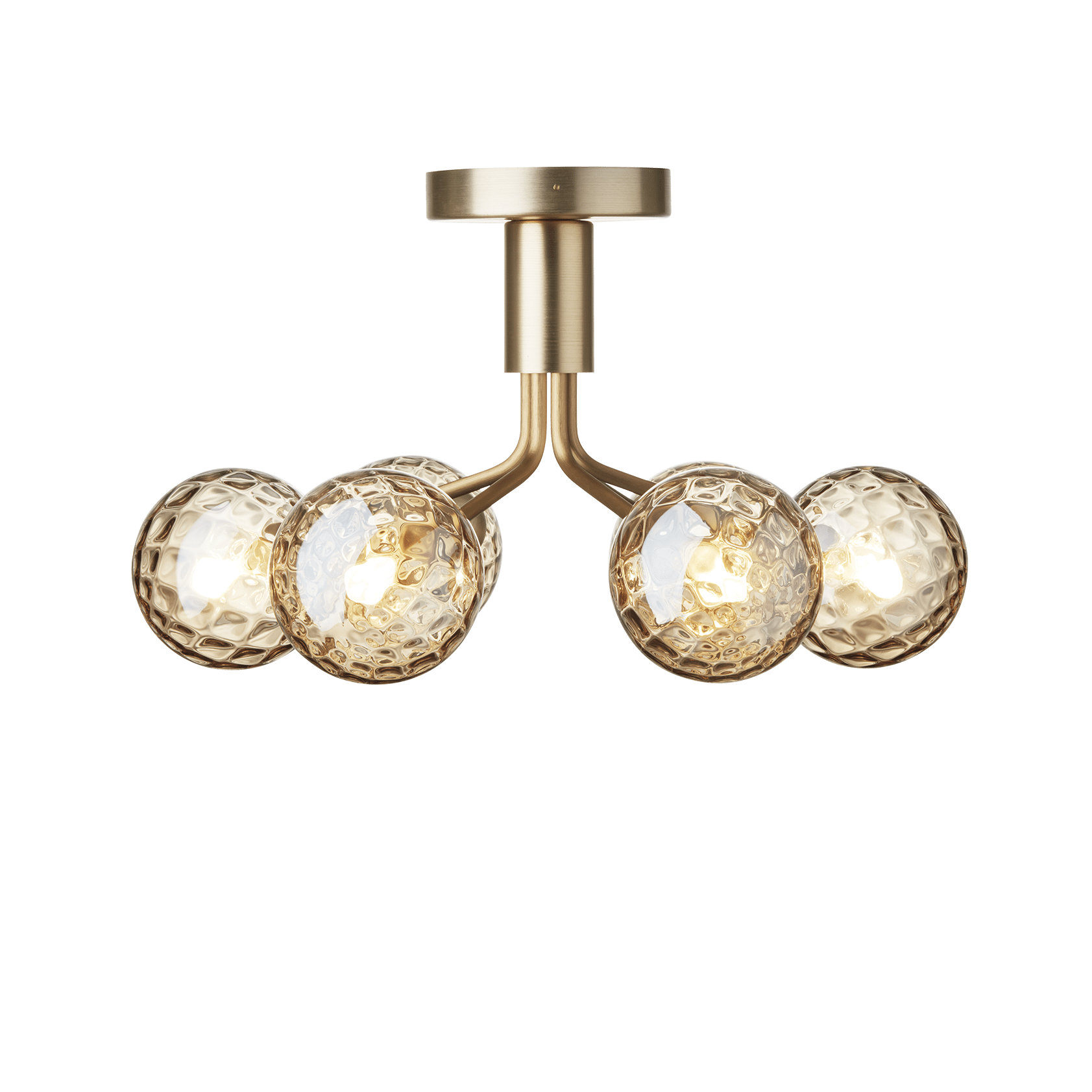 Lampa stropná APIALES 6 mosadzná so zlatým sklom [Antonina] [Amelia spr]