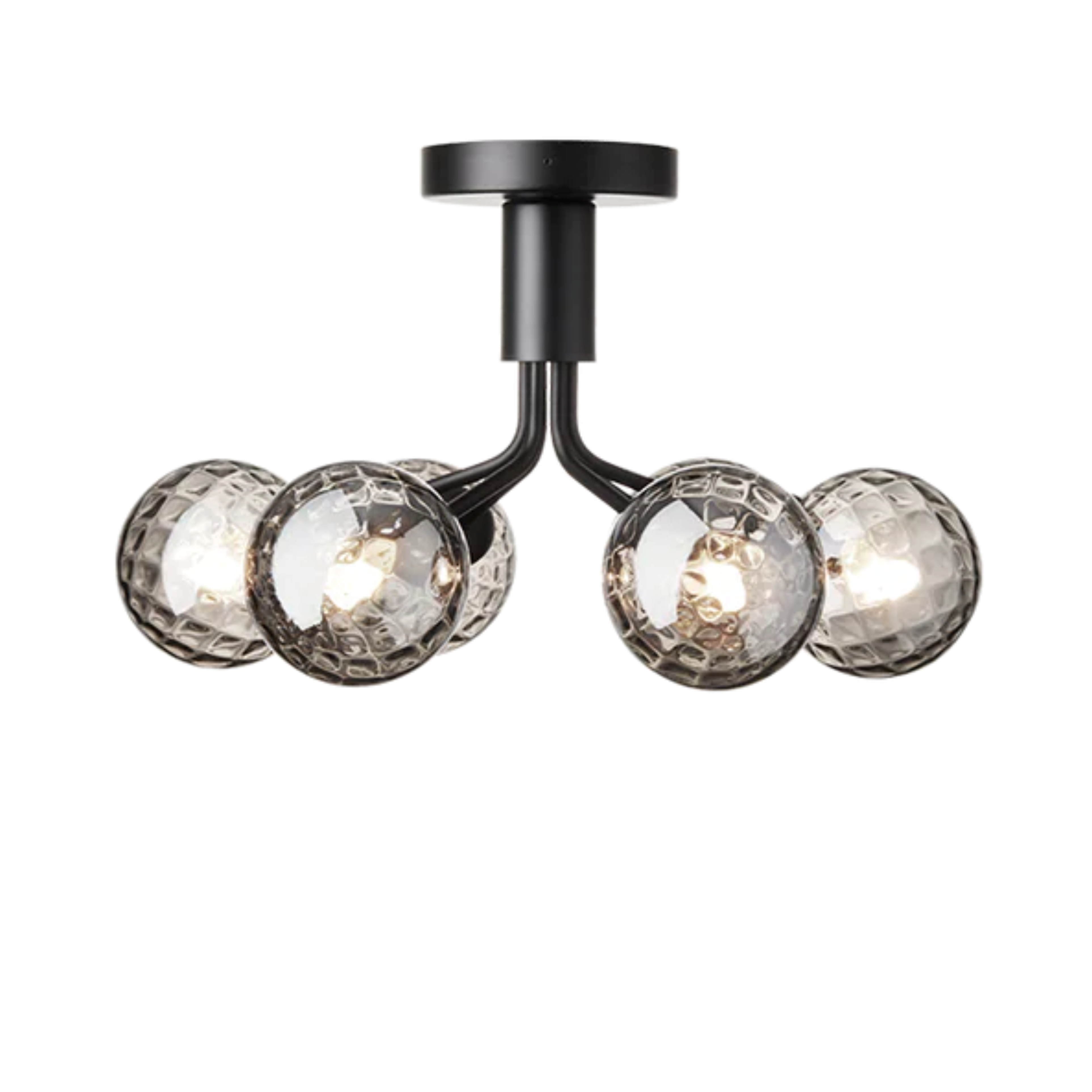 Lampa stropná APIALES 6 čierna s čiernym sklom [Antonina] [Amelia spr]
