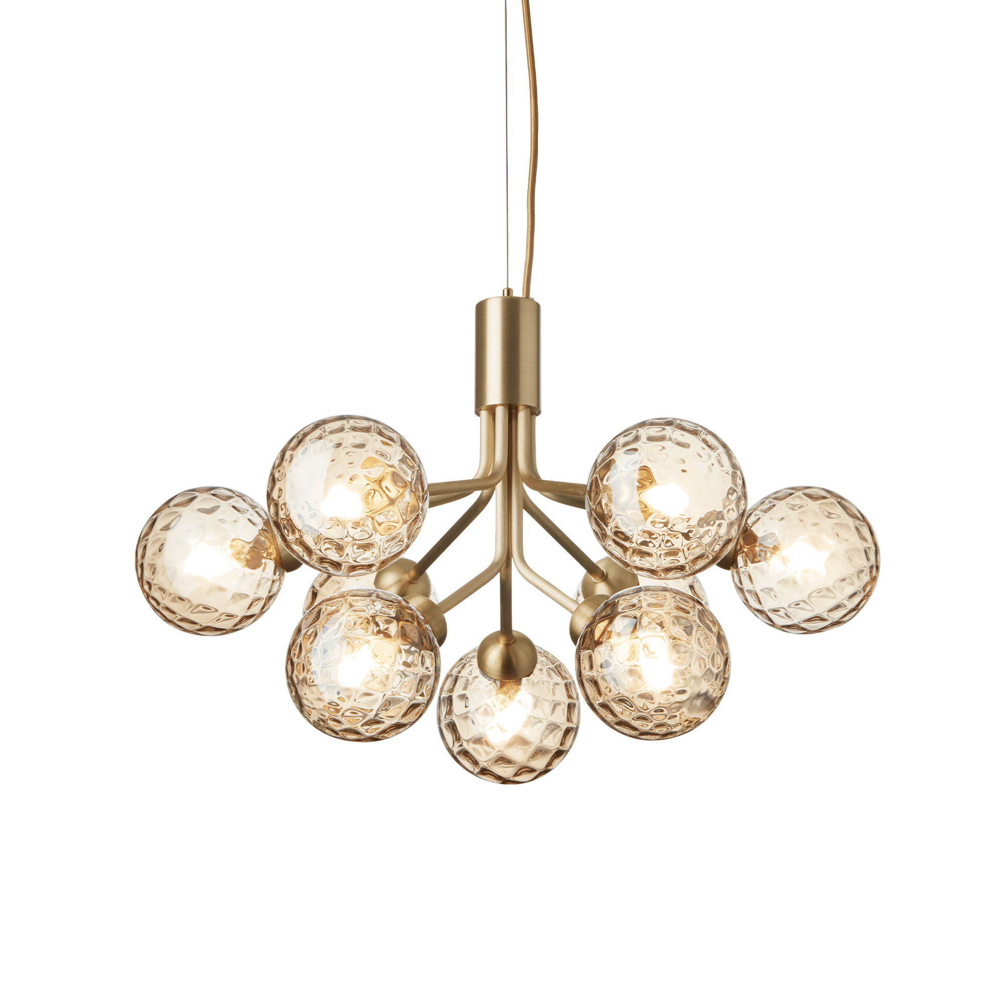 Závesná lampa APIALES 9 mosadzná so zlatým sklom [Antonina] [Amelia spr]