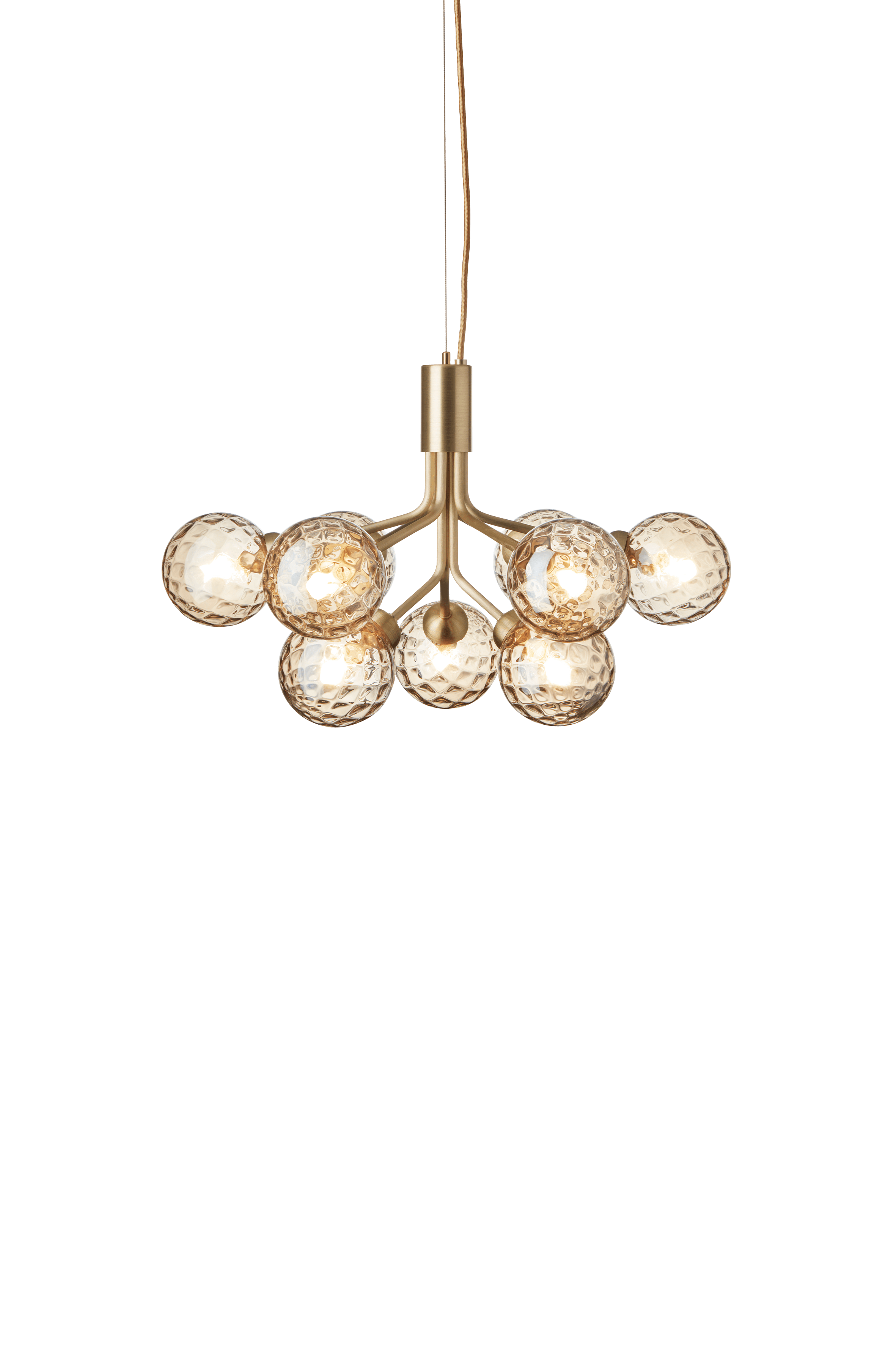Závesná lampa APIALES 9 mosadzná so zlatým sklom [Antonina] [Amelia spr]