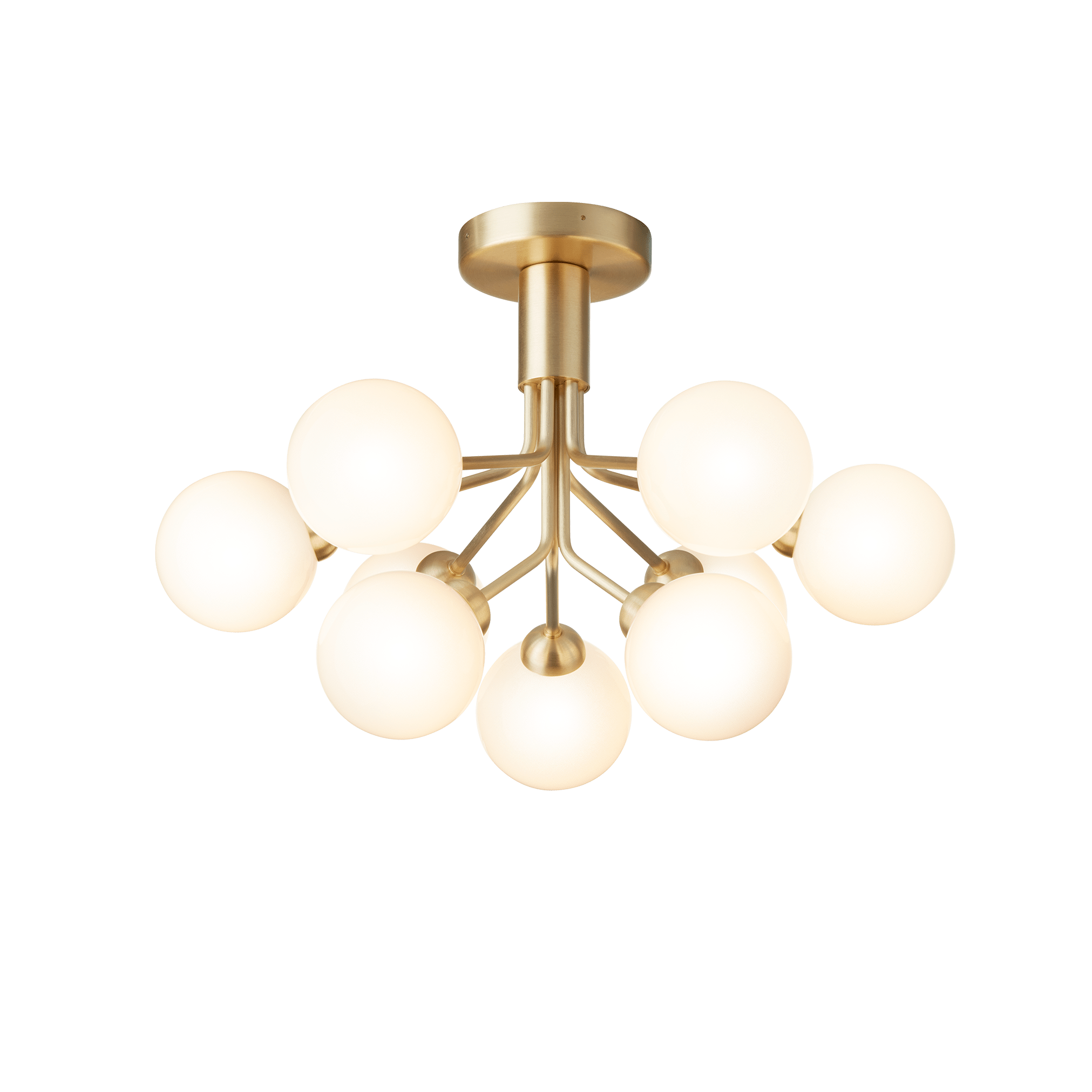 Lampa stropná APIALES 9 mosadzná s opálovým sklom [Antonina] [Amelia spr]