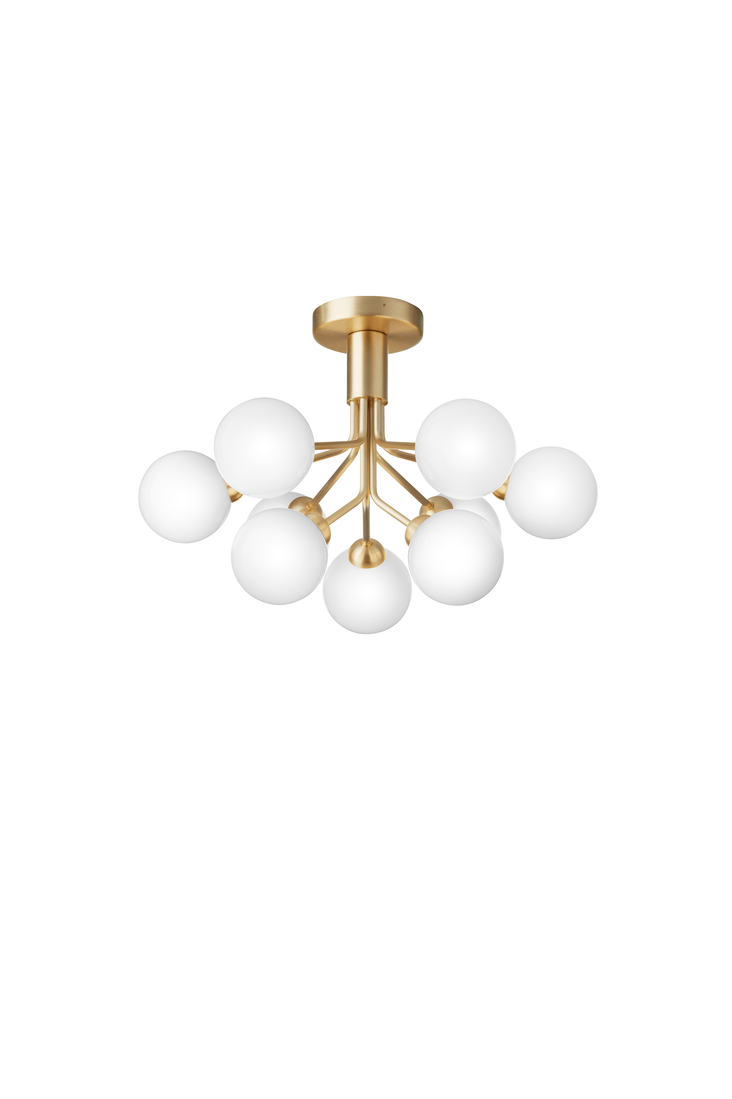 Lampa stropná APIALES 9 mosadzná s opálovým sklom [Antonina] [Amelia spr]