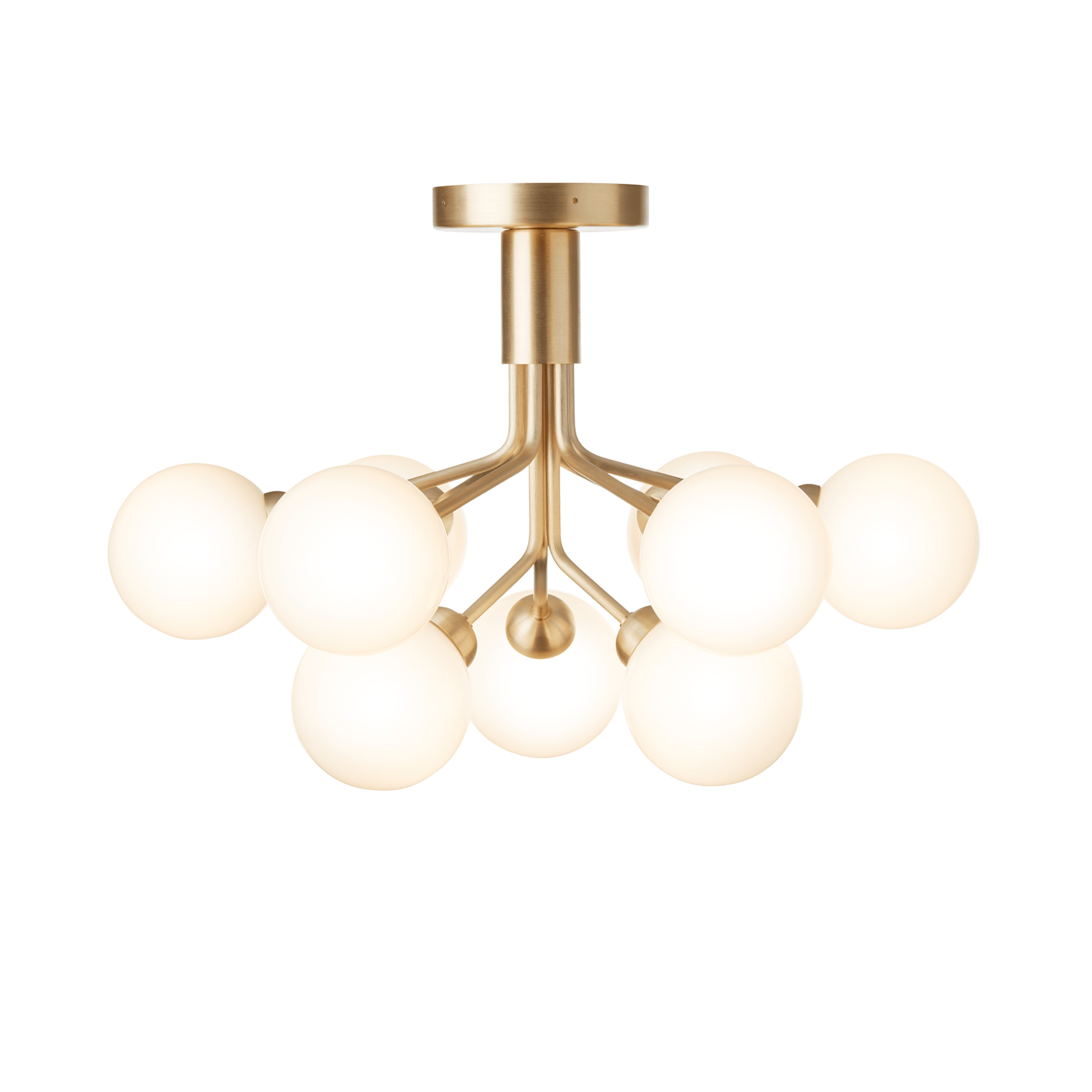 Lampa stropná APIALES 9 mosadzná s opálovým sklom [Antonina] [Amelia spr]