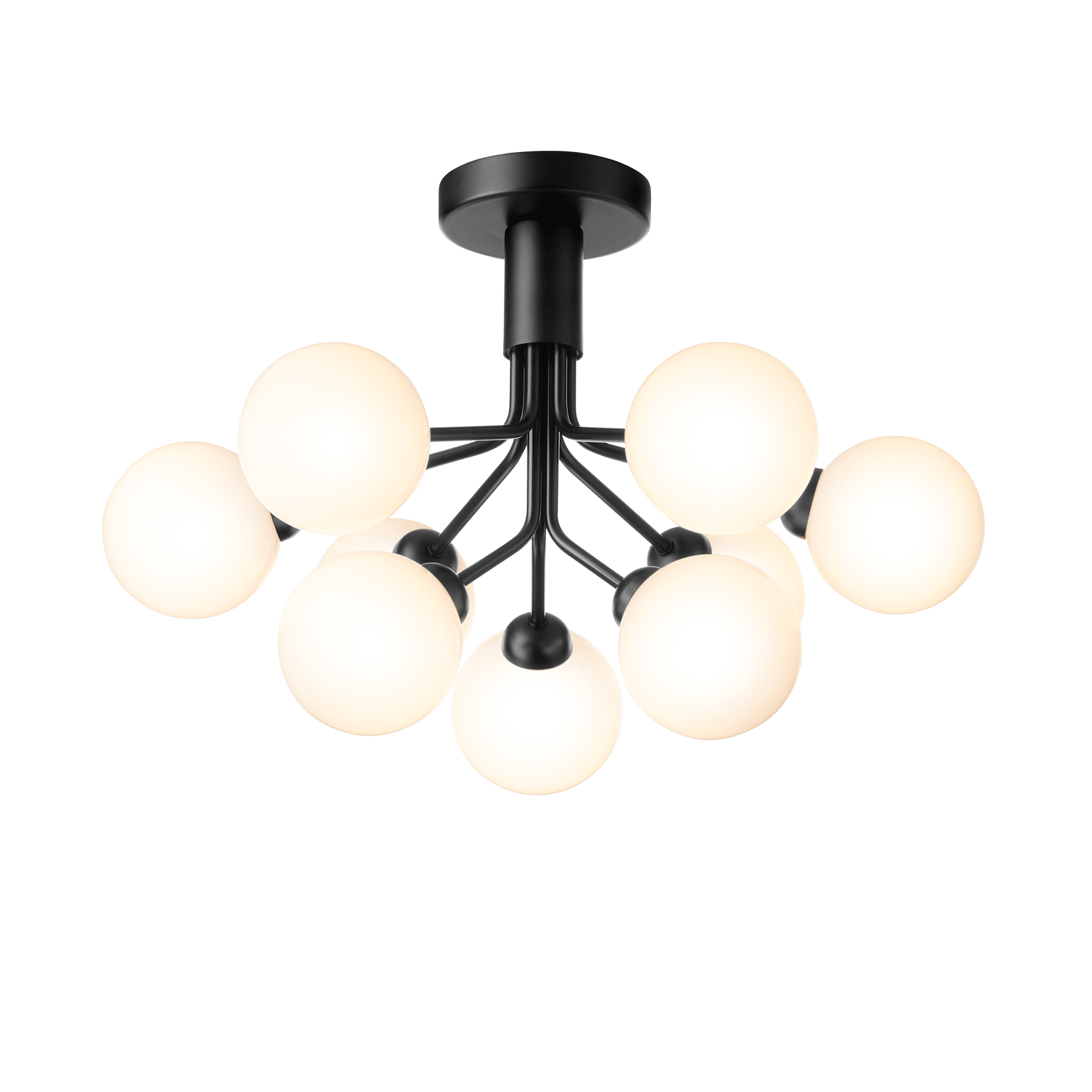 APIALES 9 Ceiling Lamp Black with Opal Glass [Antonina] [Amelia spr]