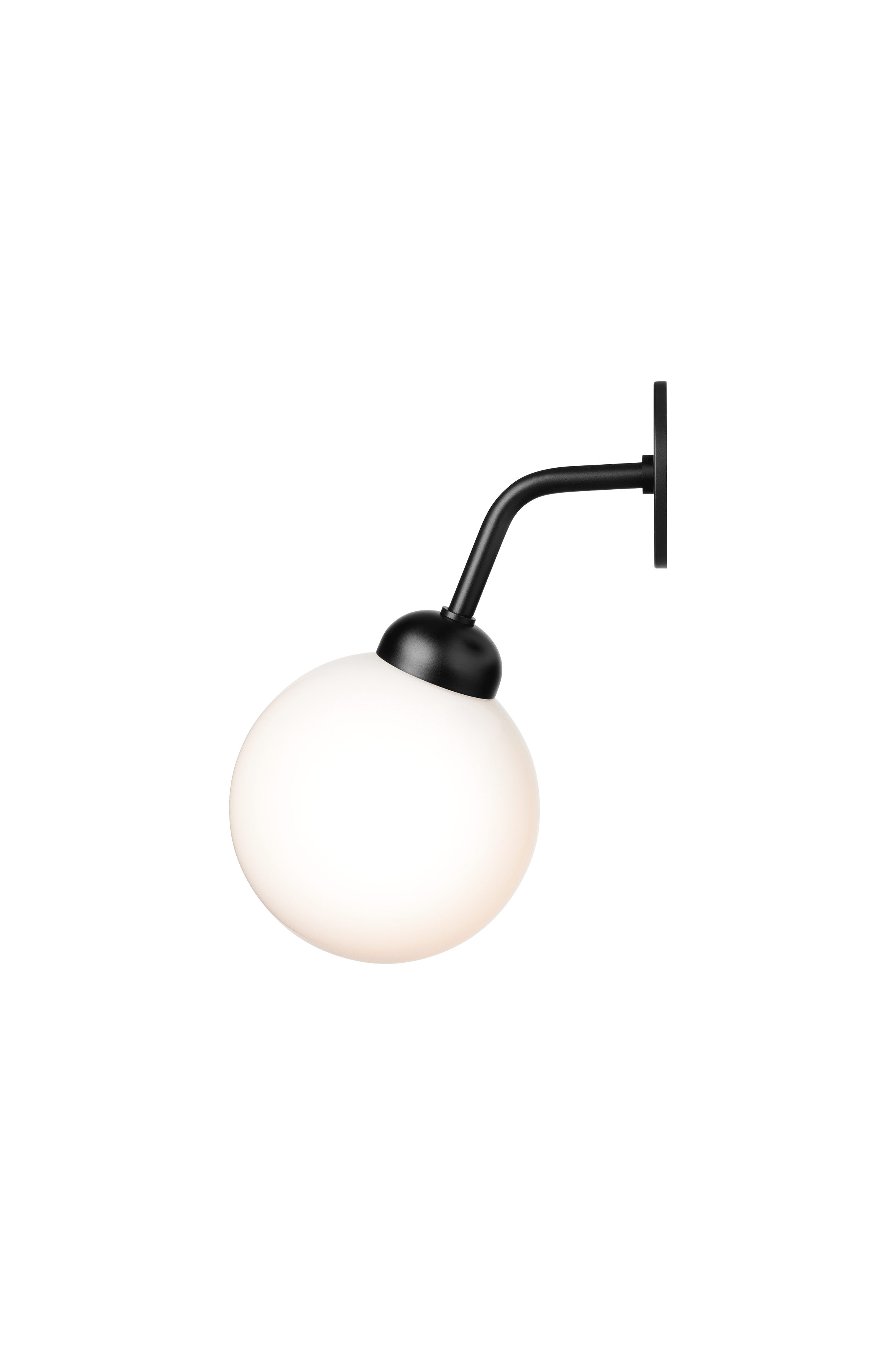 Nástenná lampa APIALES čierna s opálovým sklom