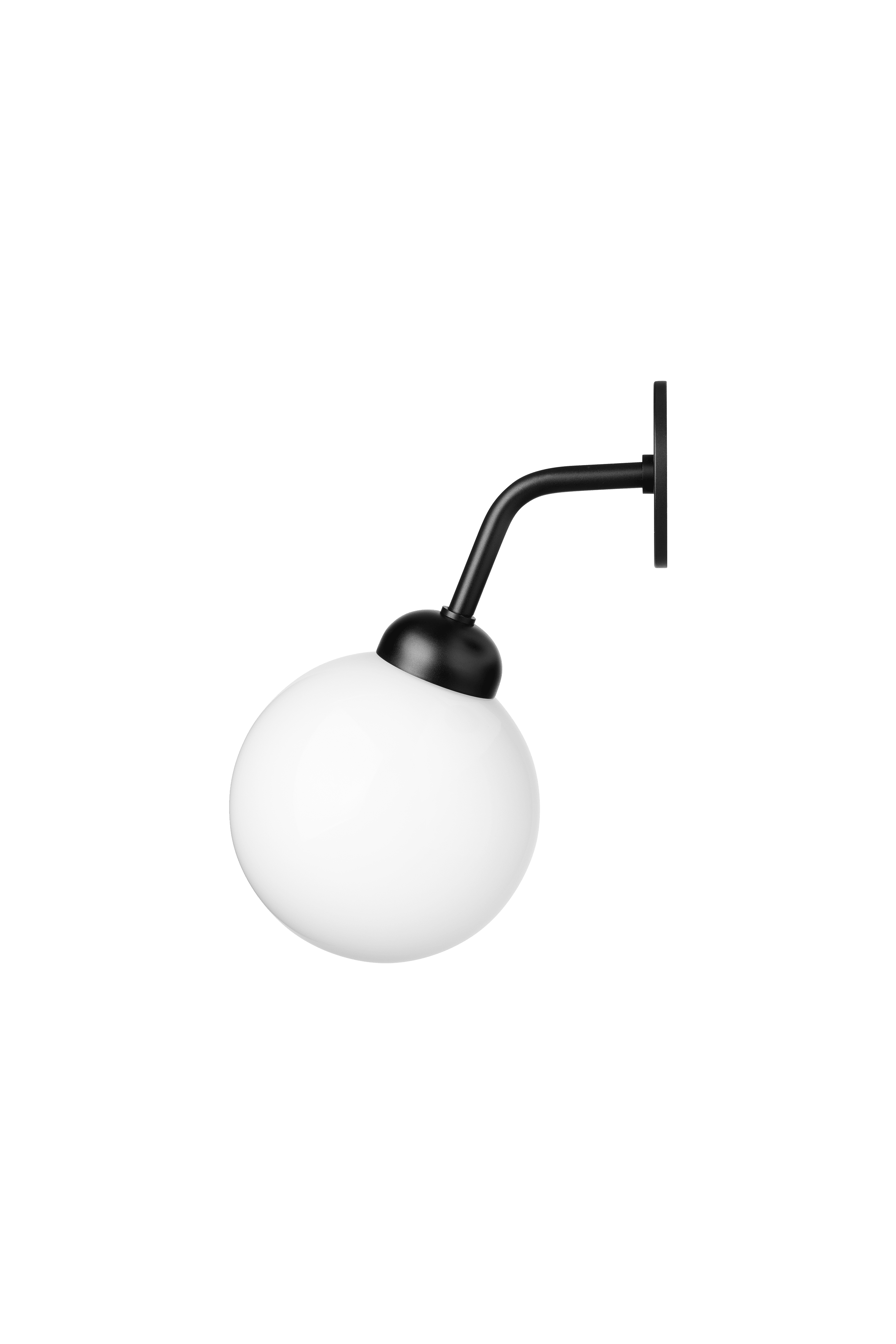 Nástenná lampa APIALES čierna s opálovým sklom