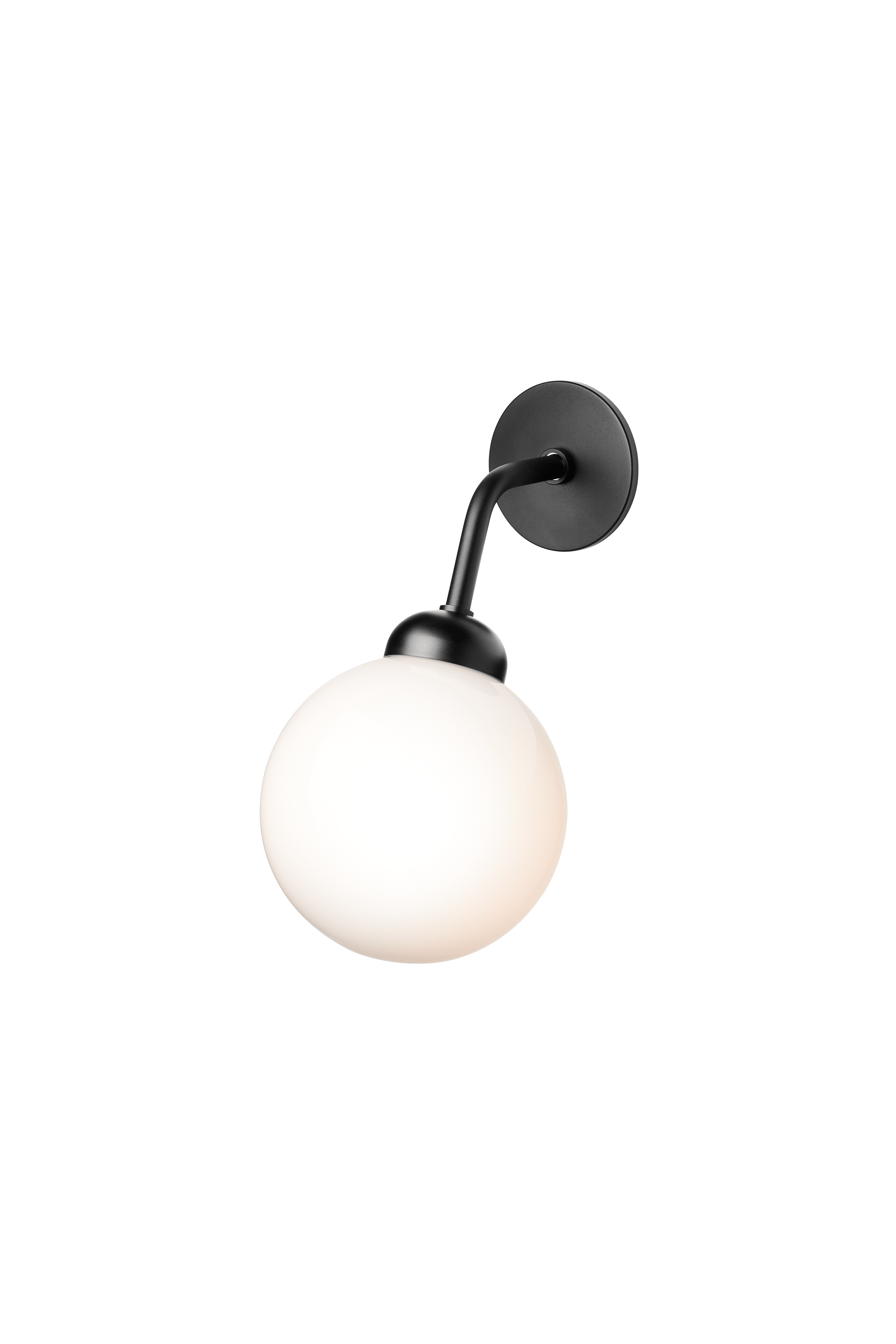 Nástenná lampa APIALES čierna s opálovým sklom