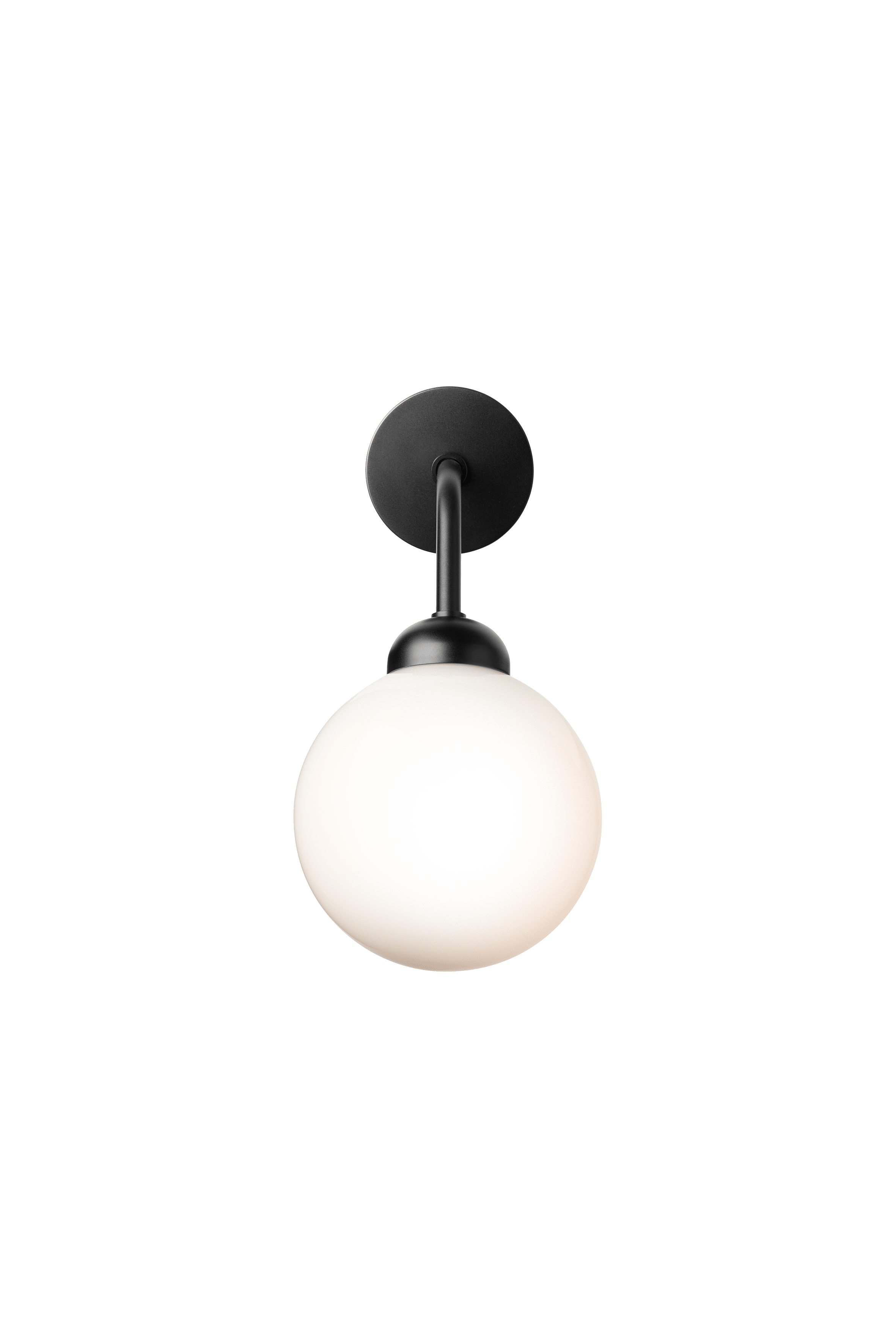 Nástenná lampa APIALES čierna s opálovým sklom