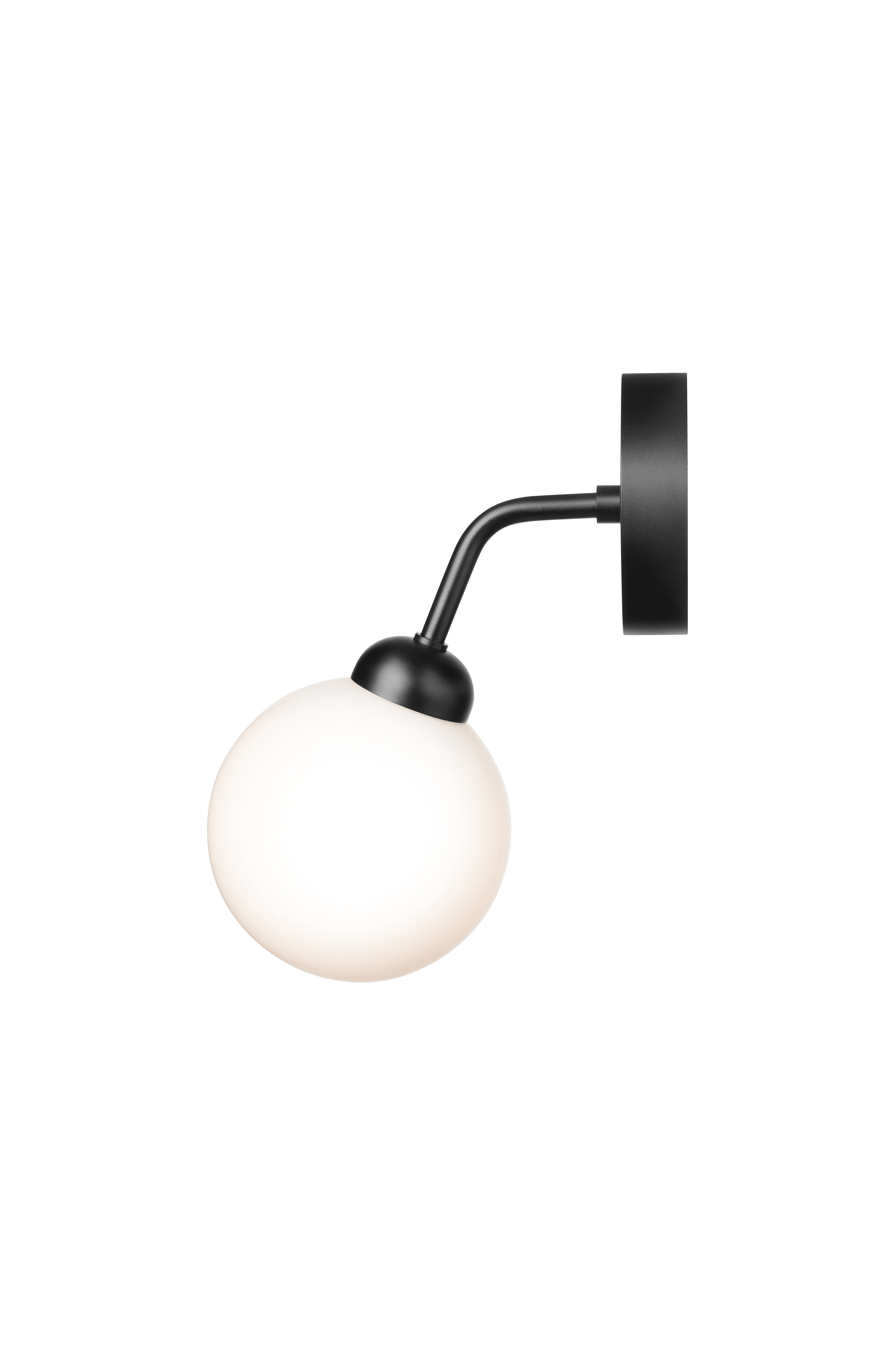 Nástenná lampa APIALES čierna s opálovým sklom