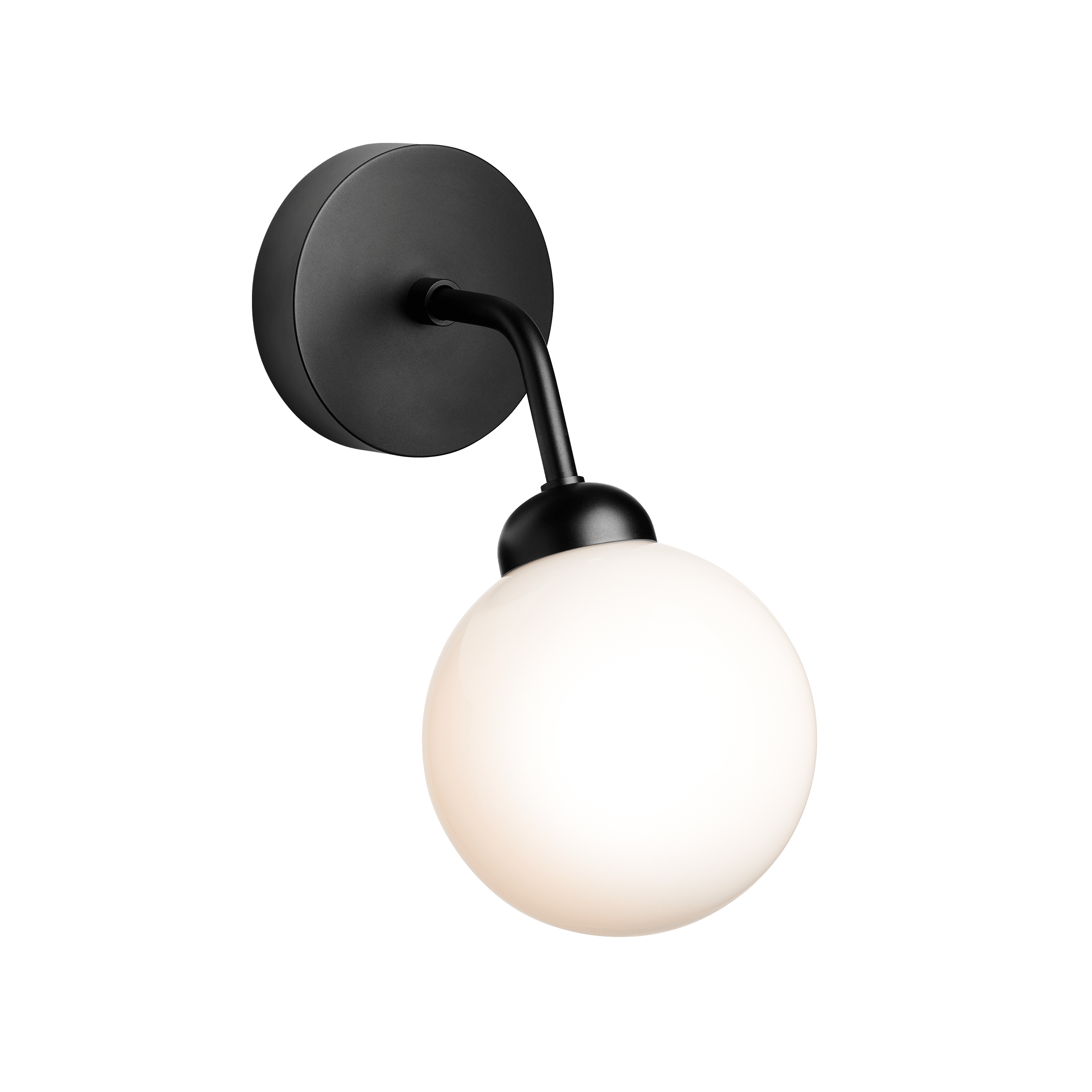 Nástenná lampa APIALES čierna s opálovým sklom