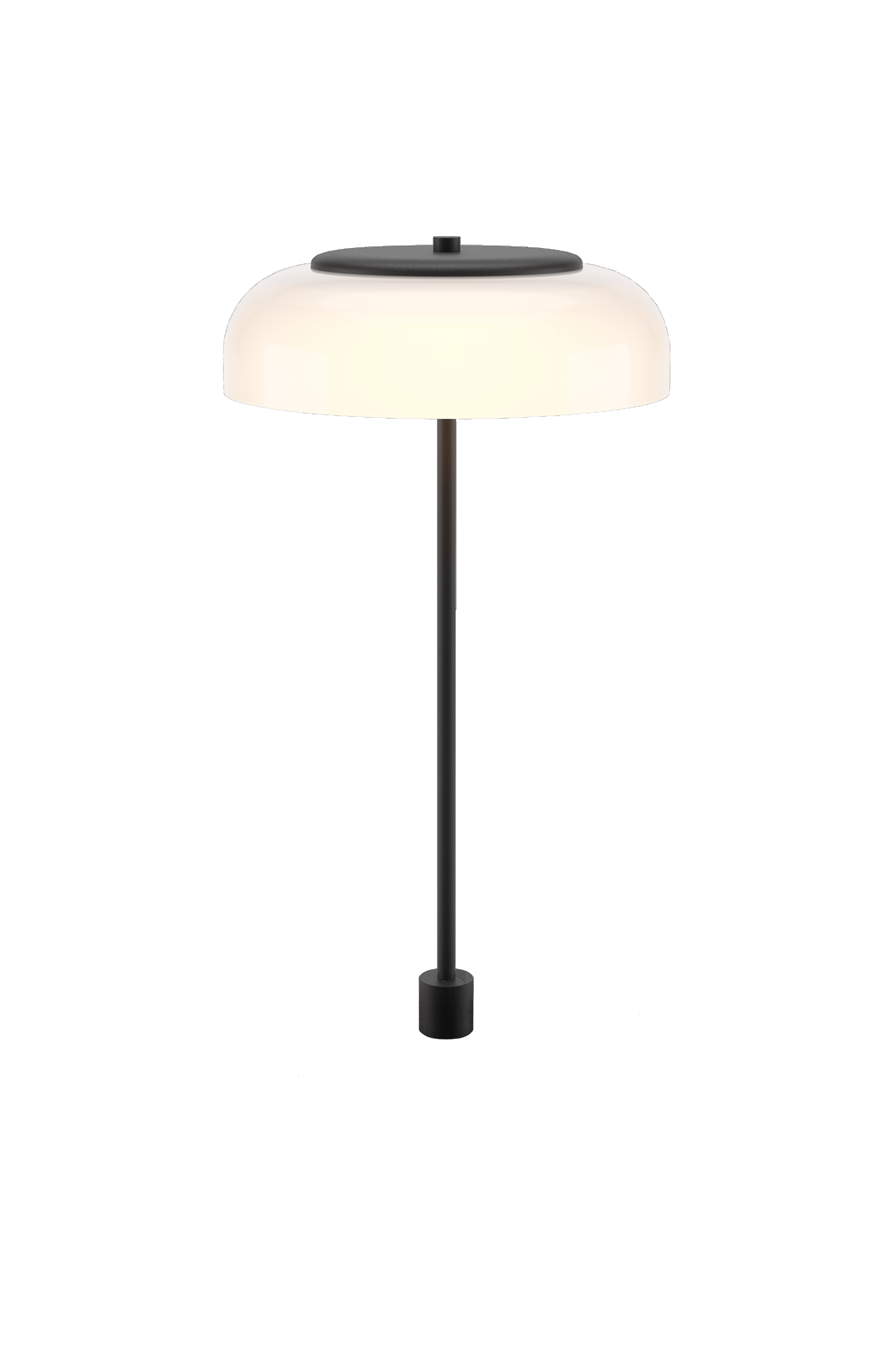 Stolná lampa BLOSSI čierna s opálovým sklom