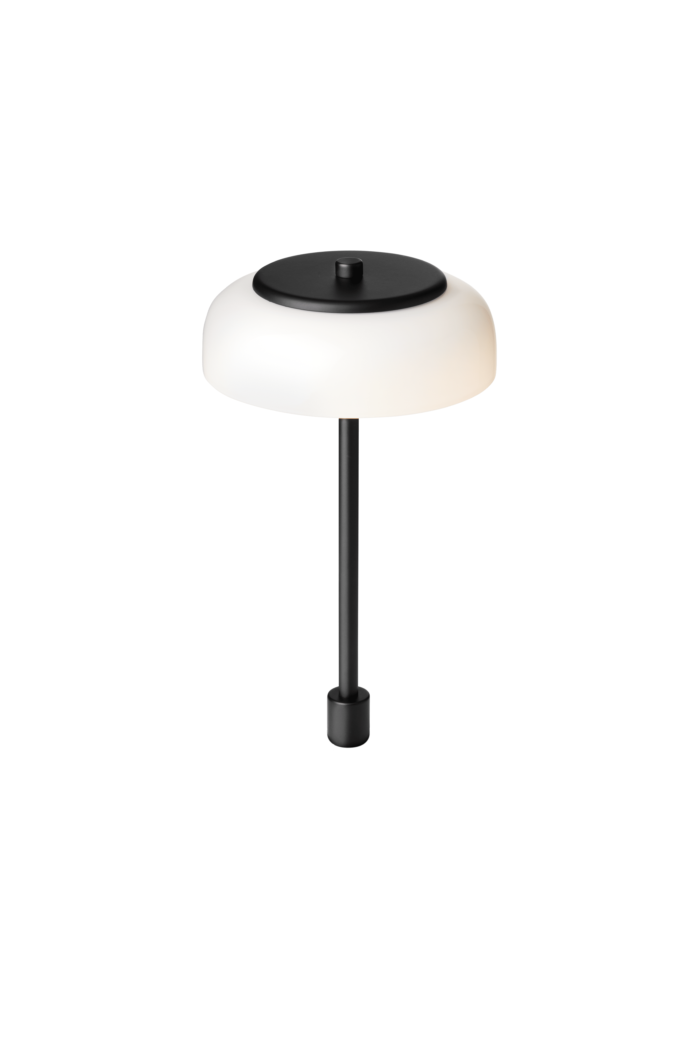 Stolná lampa BLOSSI čierna s opálovým sklom