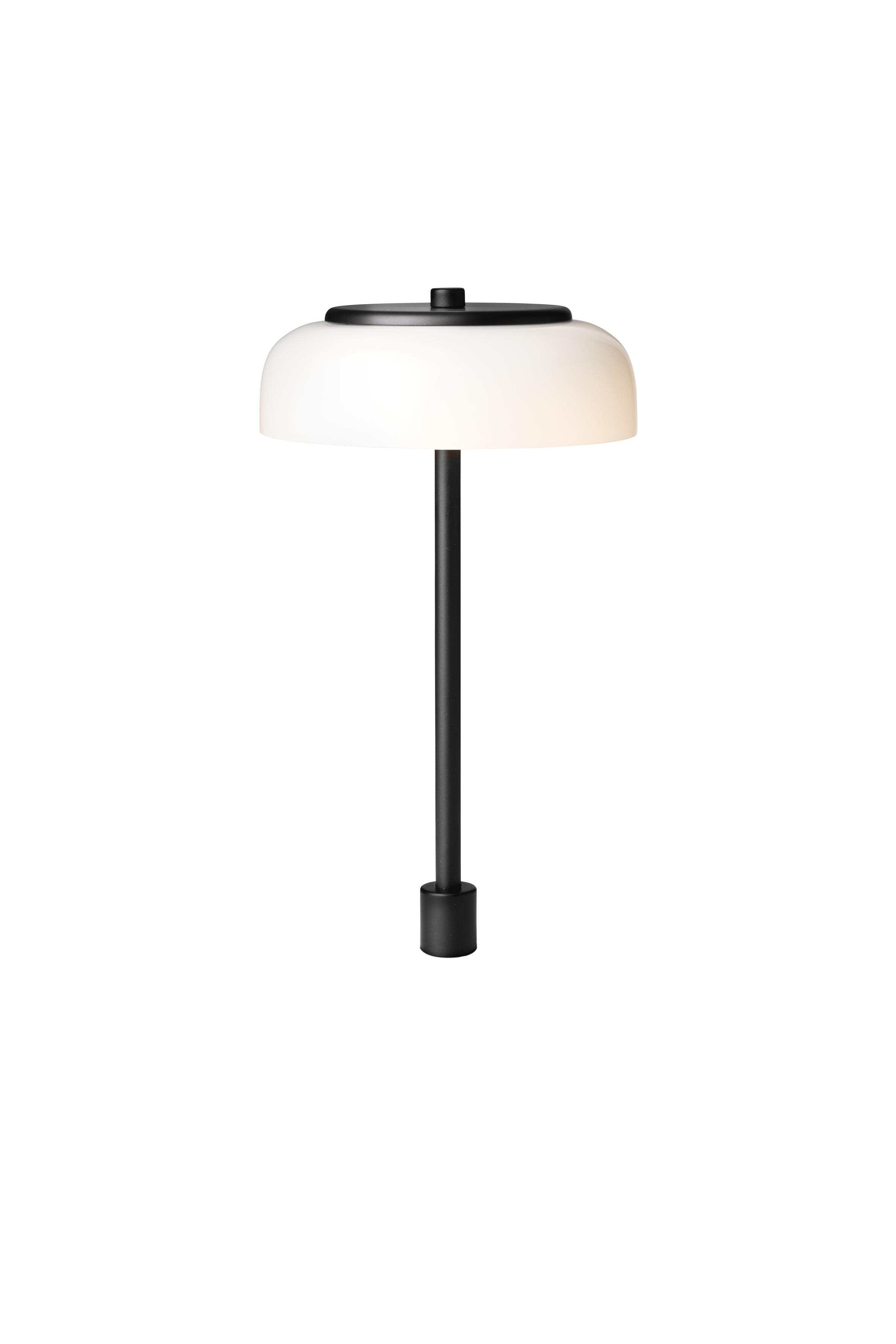 Stolná lampa BLOSSI čierna s opálovým sklom